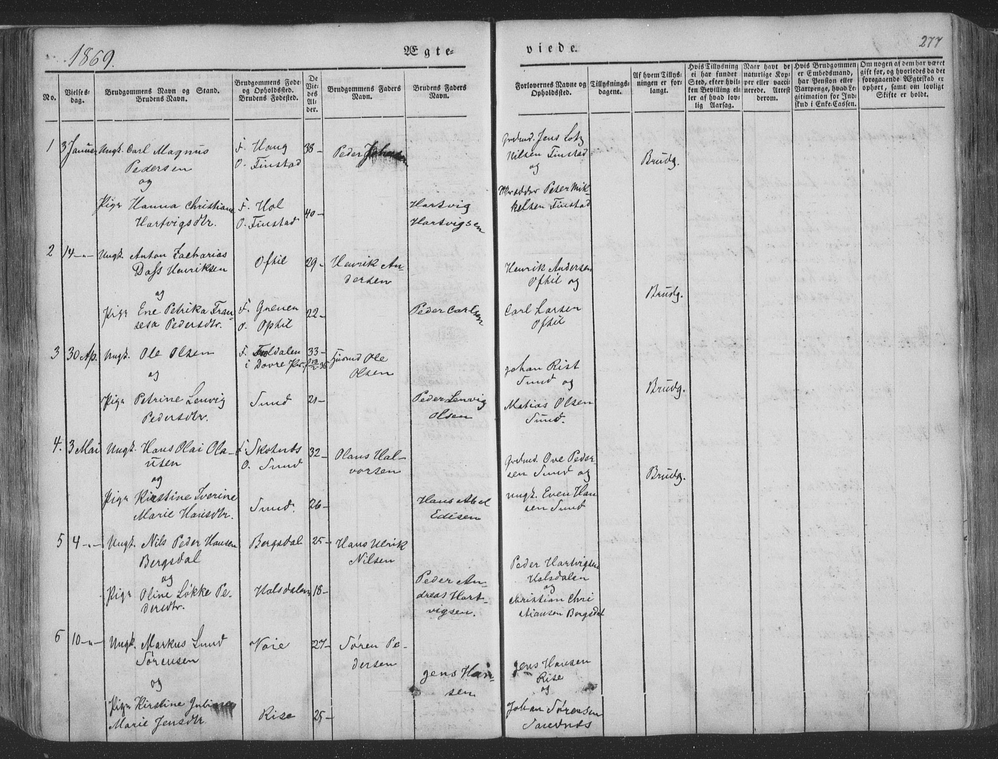 Ministerialprotokoller, klokkerbøker og fødselsregistre - Nordland, AV/SAT-A-1459/881/L1165: Parish register (copy) no. 881C02, 1854-1876, p. 277