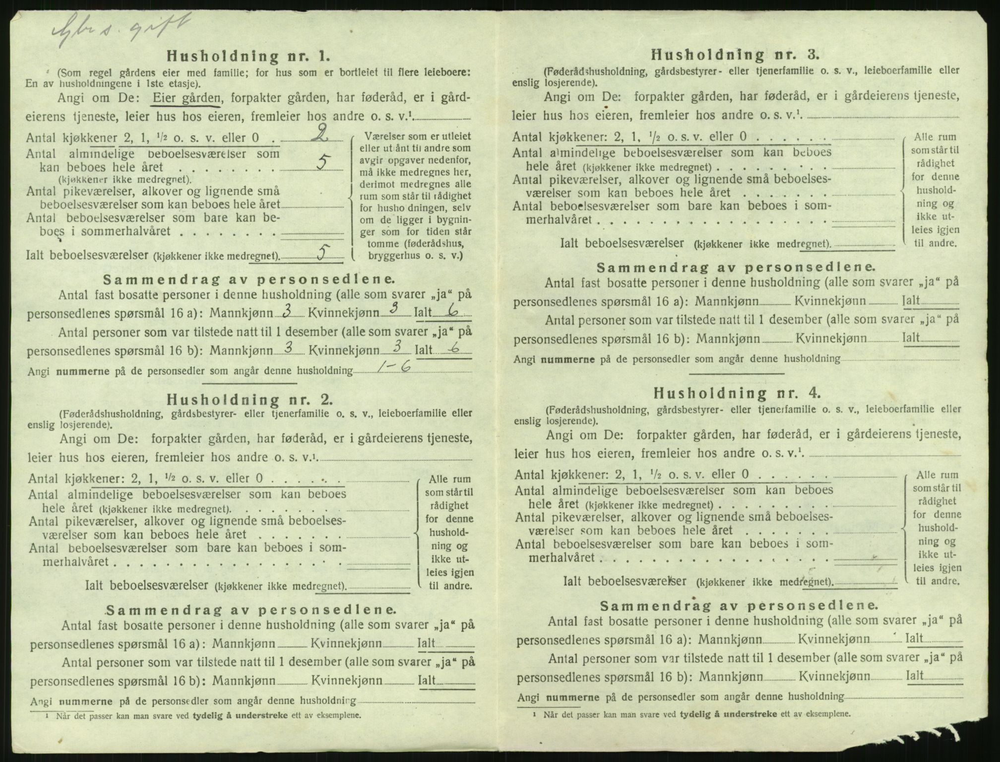 SAK, 1920 census for Gjerstad, 1920, p. 338