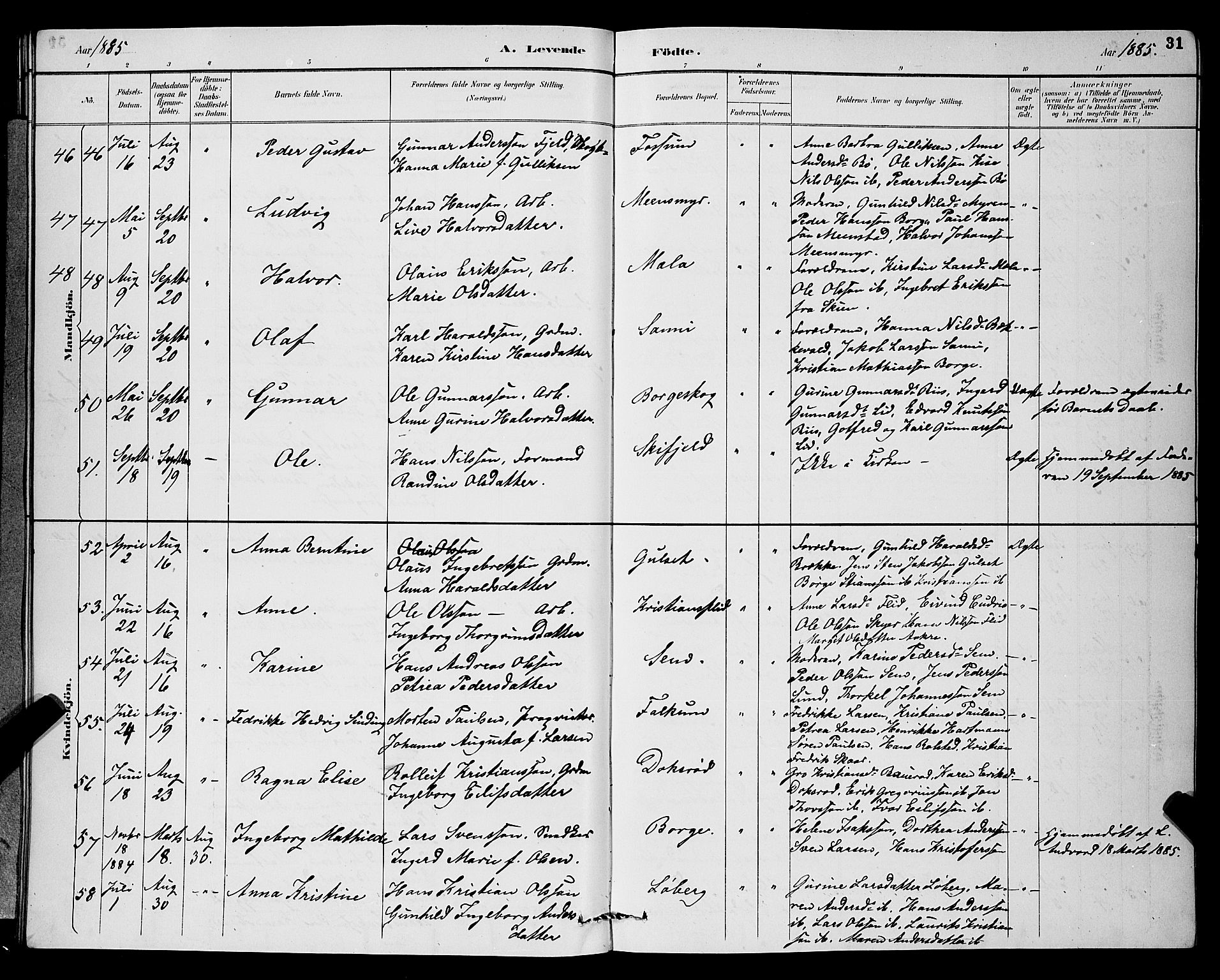 Gjerpen kirkebøker, AV/SAKO-A-265/G/Ga/L0002: Parish register (copy) no. I 2, 1883-1900, p. 31