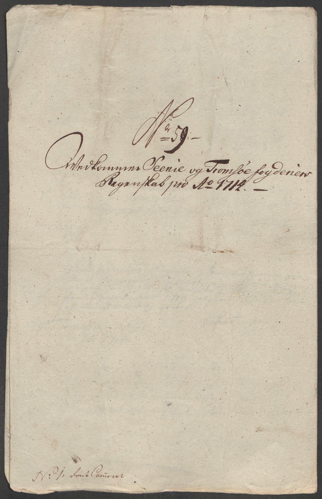 Rentekammeret inntil 1814, Reviderte regnskaper, Fogderegnskap, AV/RA-EA-4092/R68/L4760: Fogderegnskap Senja og Troms, 1714, p. 301