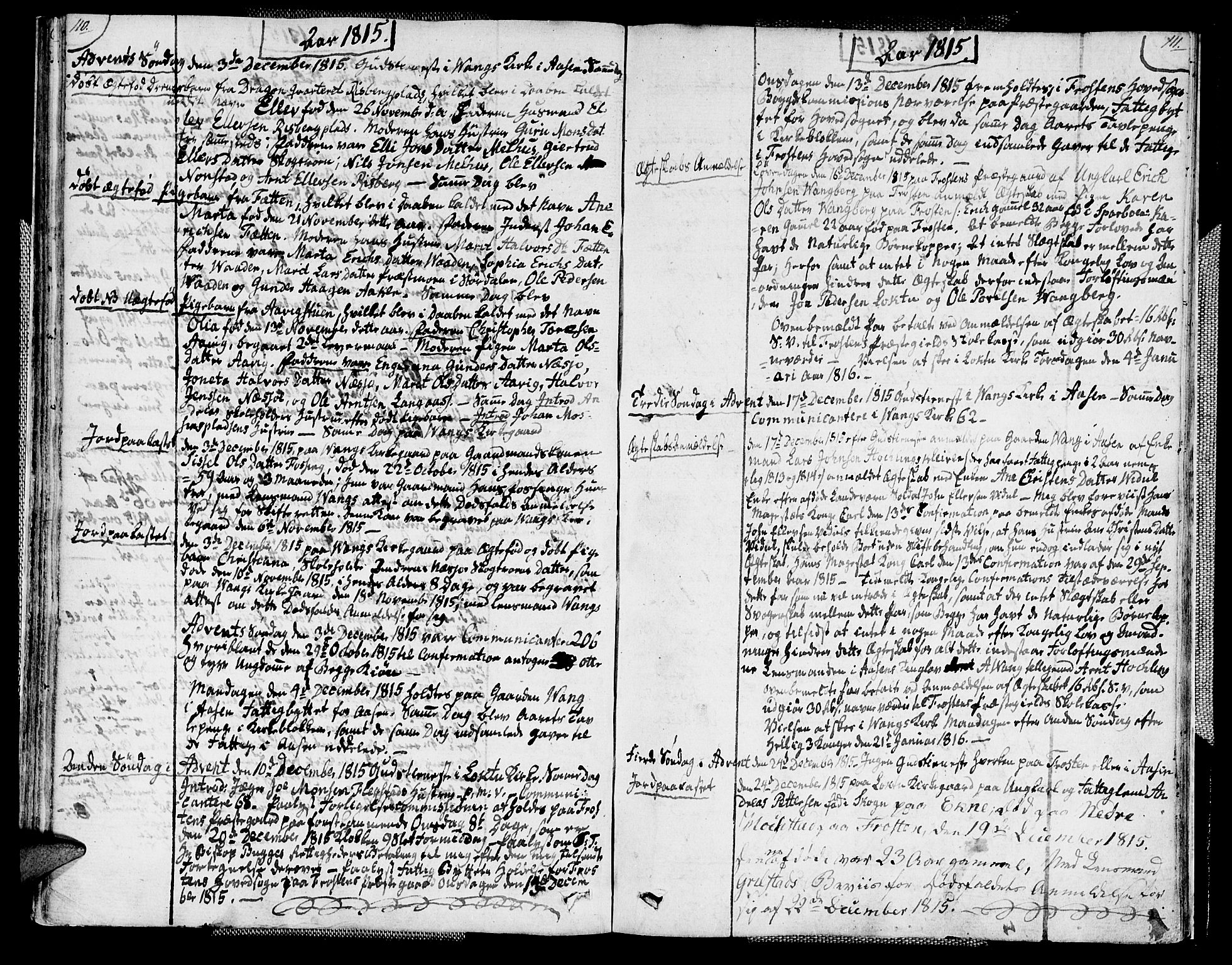 Ministerialprotokoller, klokkerbøker og fødselsregistre - Nord-Trøndelag, SAT/A-1458/713/L0111: Parish register (official) no. 713A03, 1812-1816, p. 110-111