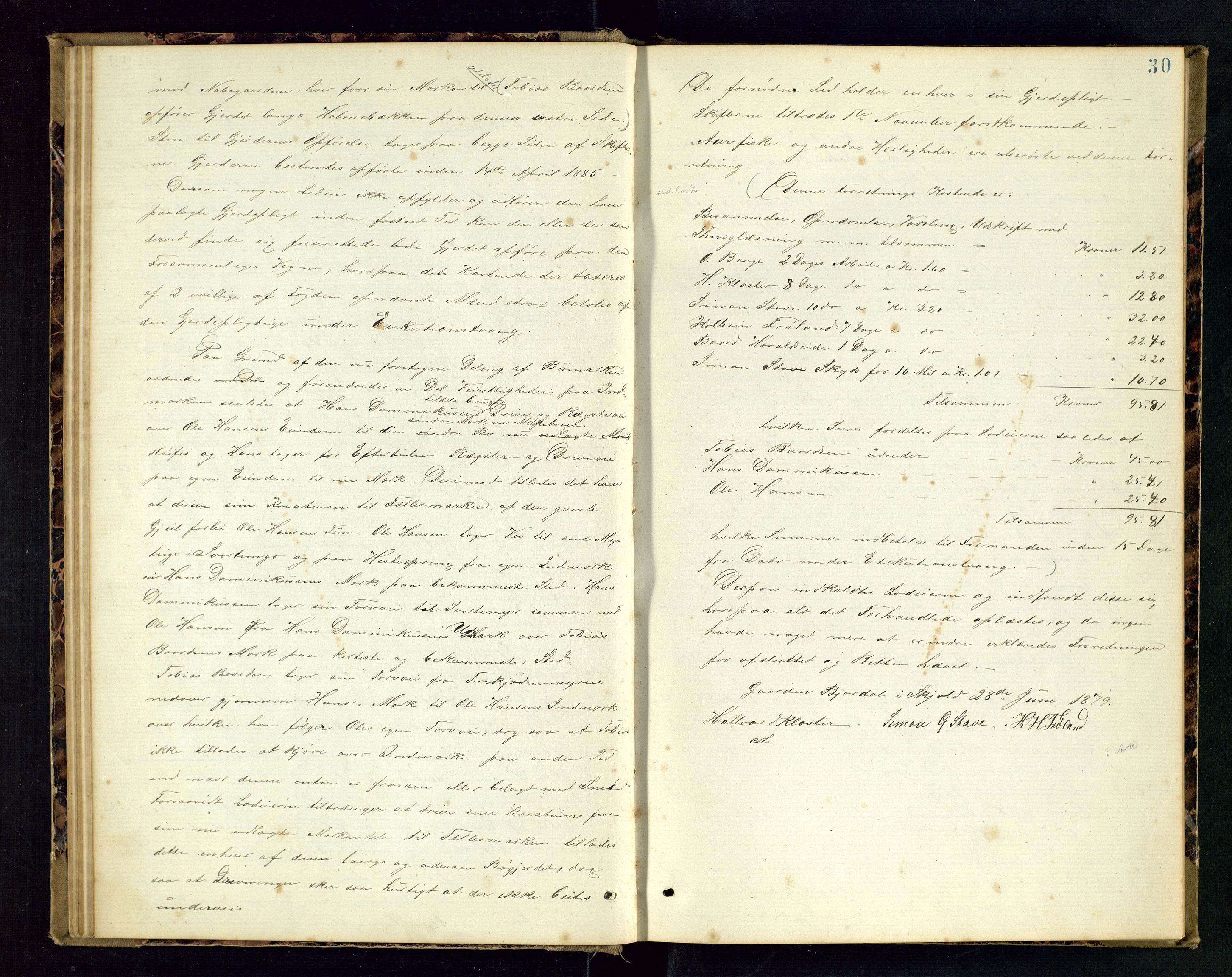 Rogaland jordskifterett, AV/SAST-A-102426/Oa/L0047: Forhandlingsprotokoll, 1879-1881, p. 30