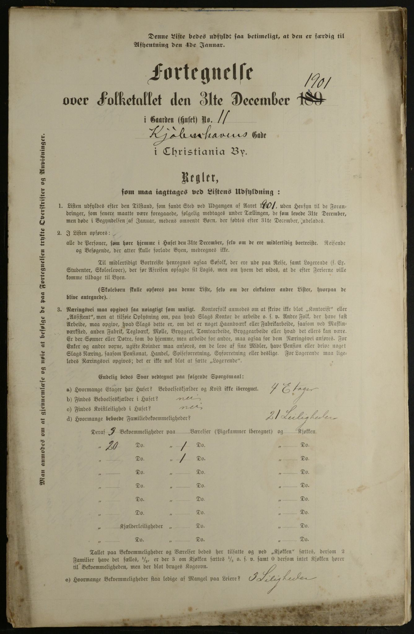 OBA, Municipal Census 1901 for Kristiania, 1901, p. 8494