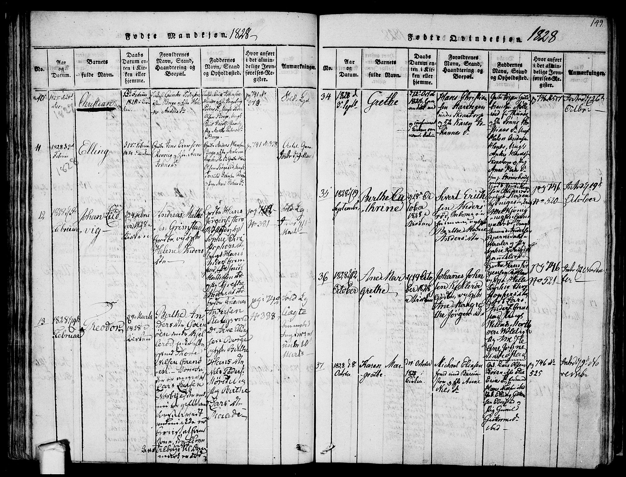 Råde prestekontor kirkebøker, AV/SAO-A-2009/F/Fa/L0004: Parish register (official) no. 4, 1814-1830, p. 148-149