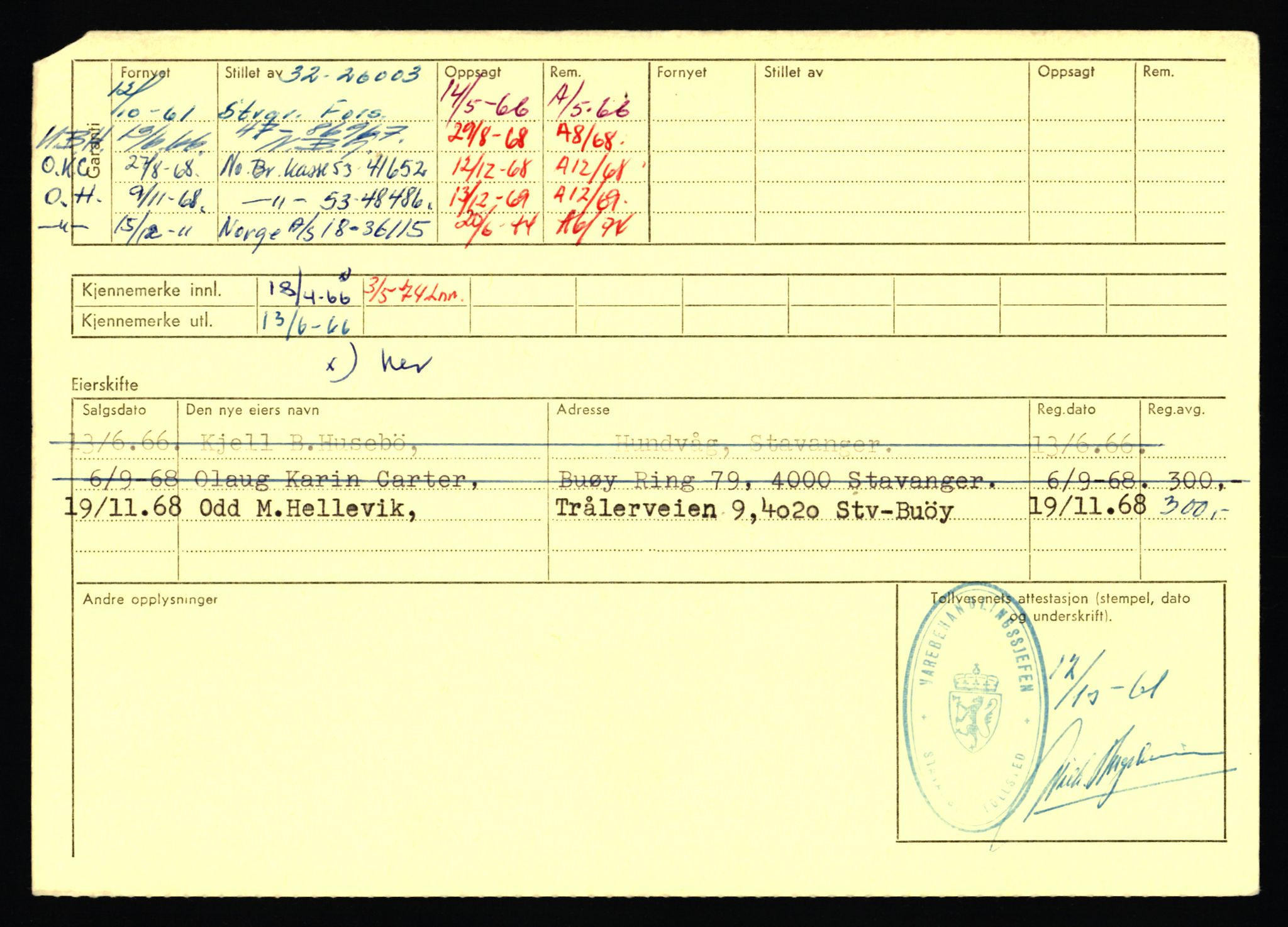 Stavanger trafikkstasjon, AV/SAST-A-101942/0/F/L0071: L-80500 - L-82199, 1930-1971, p. 1284