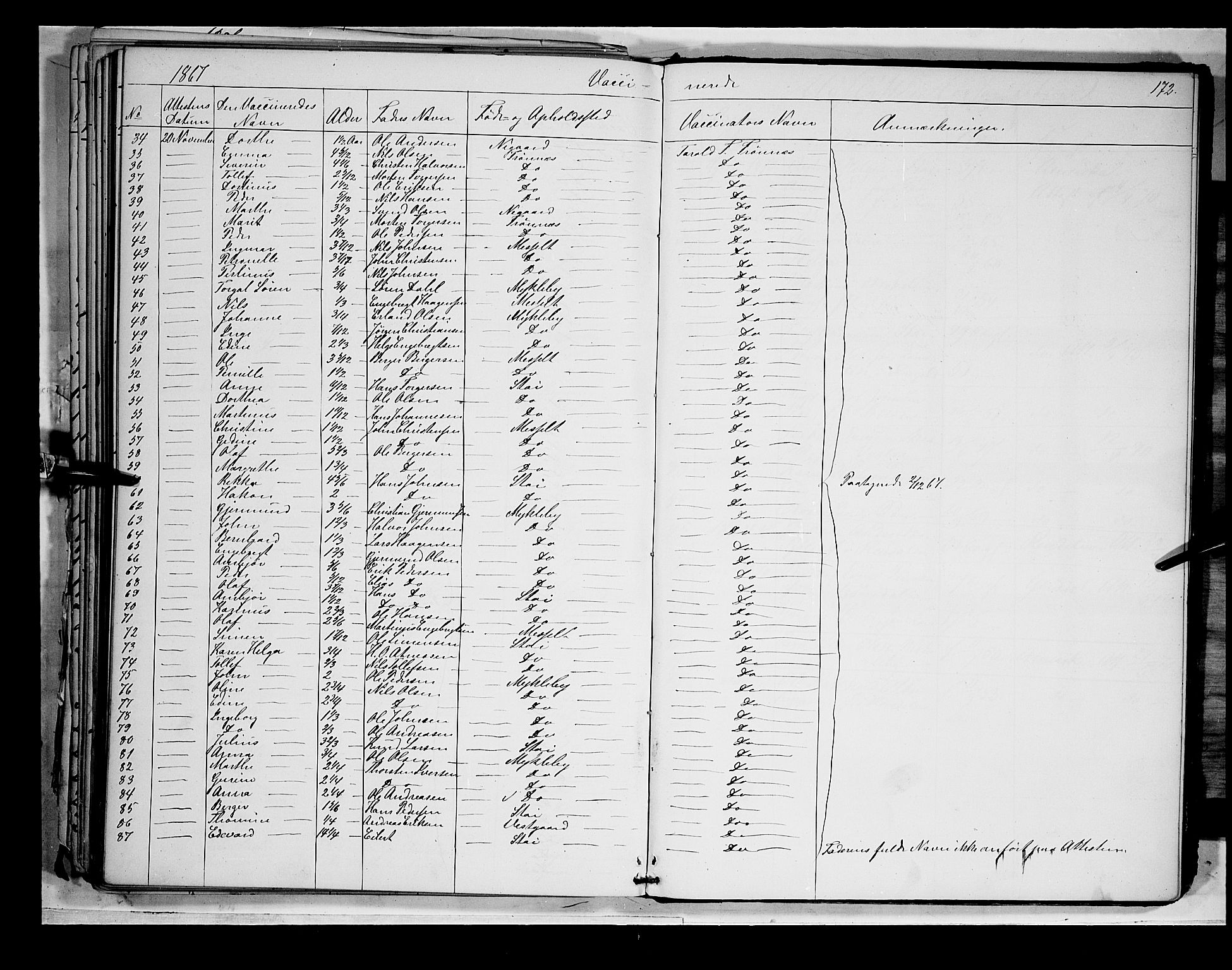 Åmot prestekontor, Hedmark, AV/SAH-PREST-056/H/Ha/Haa/L0007: Parish register (official) no. 7, 1860-1870, p. 172