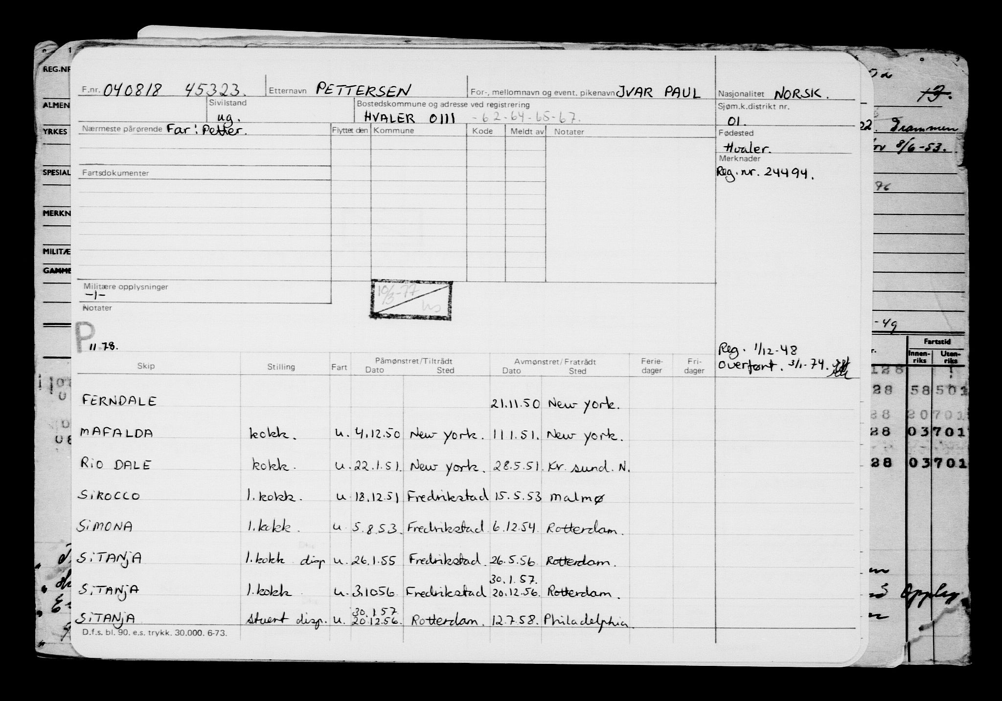 Direktoratet for sjømenn, AV/RA-S-3545/G/Gb/L0161: Hovedkort, 1918, p. 113