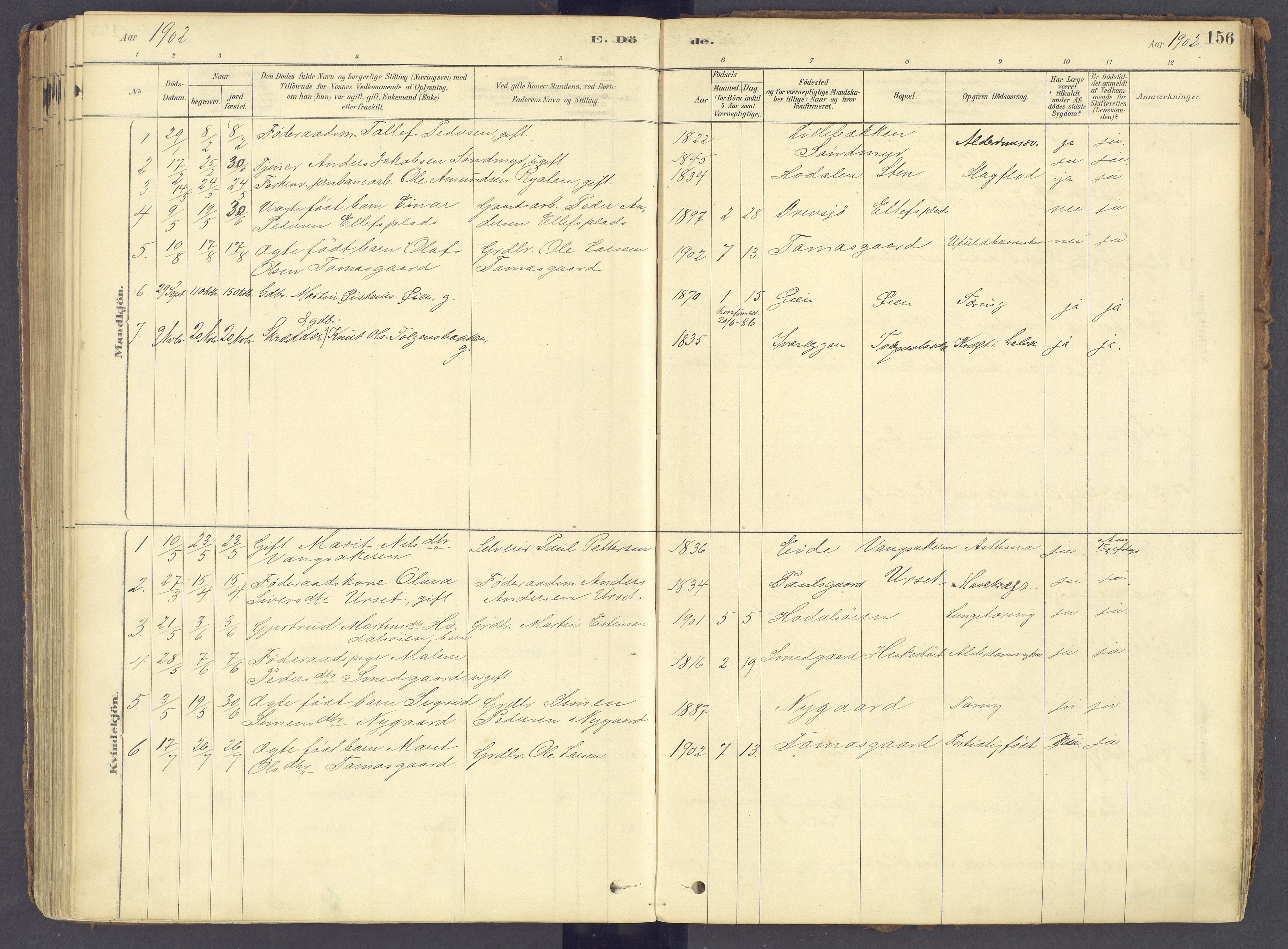 Tolga prestekontor, AV/SAH-PREST-062/K/L0011: Parish register (official) no. 11, 1877-1920, p. 156