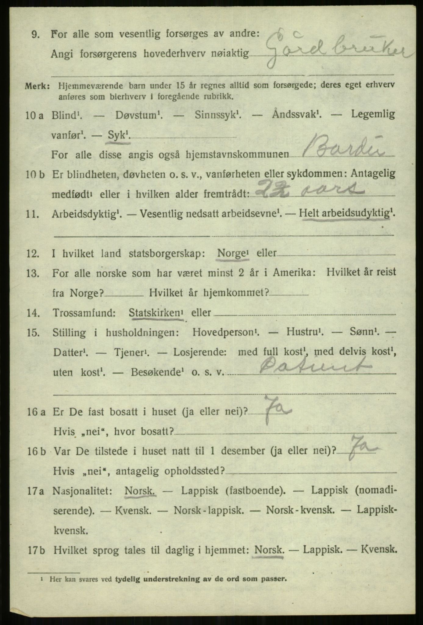 SATØ, 1920 census for Målselv, 1920, p. 4174