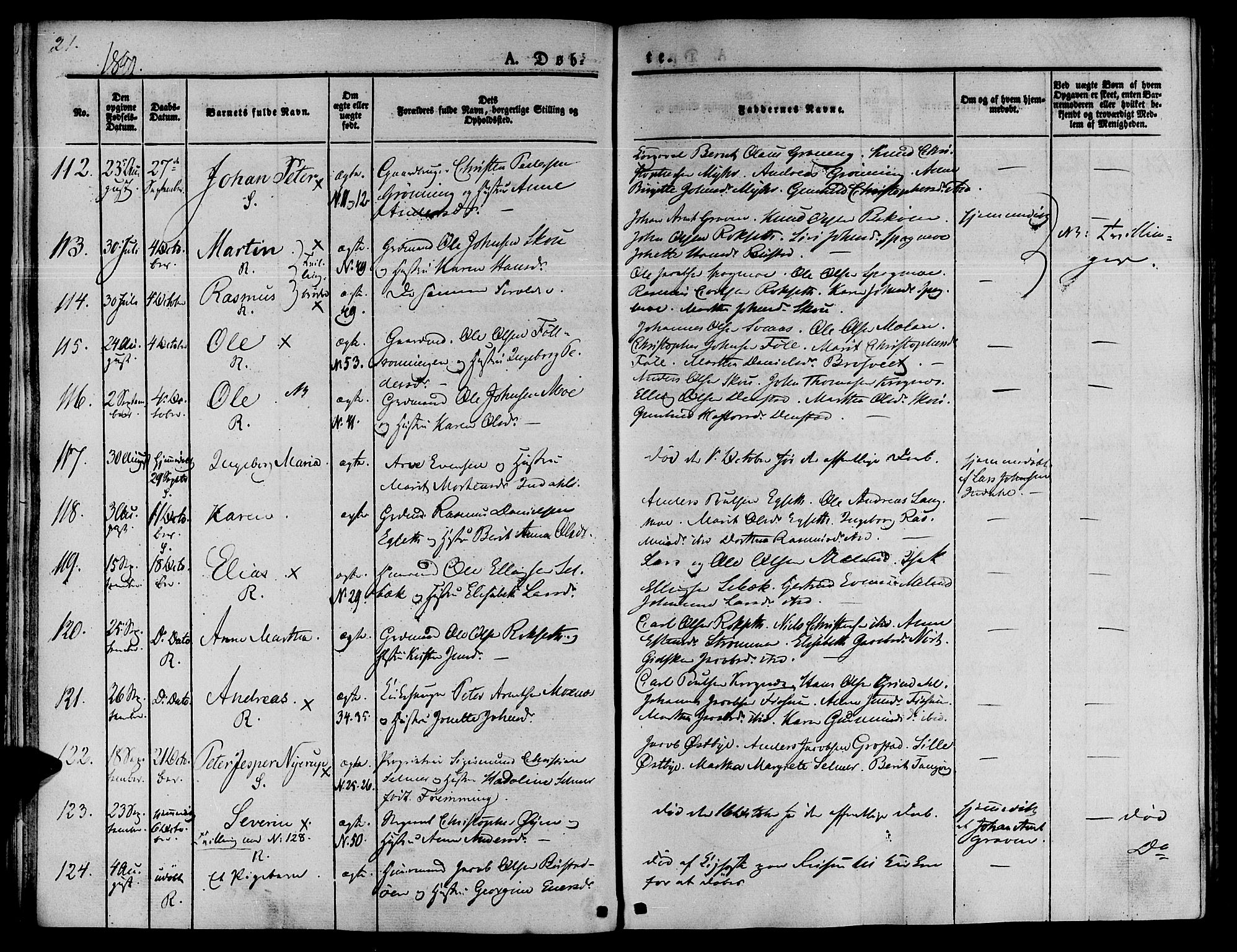 Ministerialprotokoller, klokkerbøker og fødselsregistre - Sør-Trøndelag, SAT/A-1456/646/L0610: Parish register (official) no. 646A08, 1837-1847, p. 21