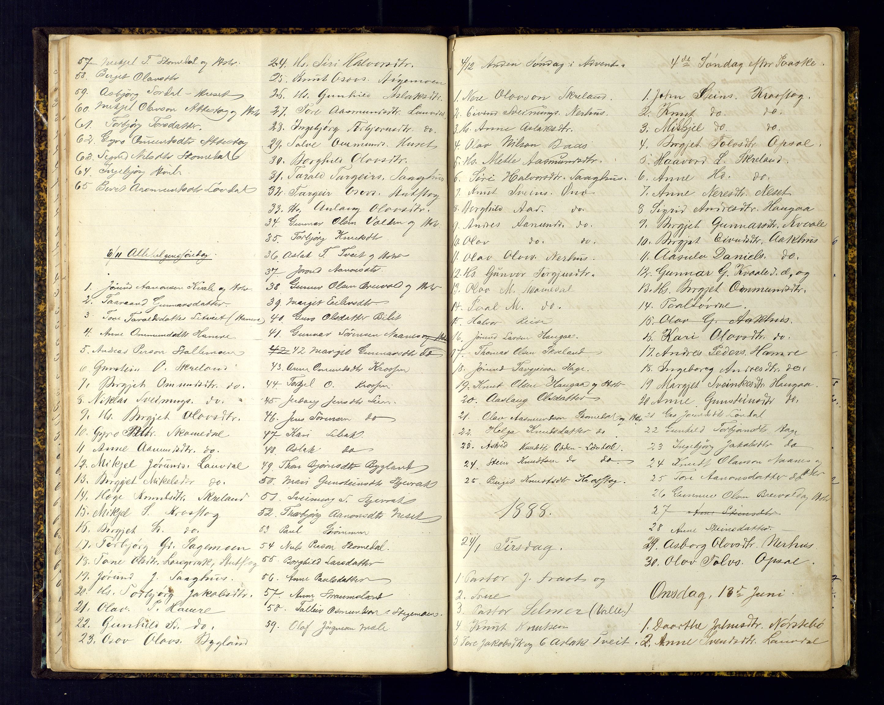 Bygland sokneprestkontor, AV/SAK-1111-0006/F/Fc/Fcb/L0003: Communicants register no. C-3, 1878-1898, p. 30