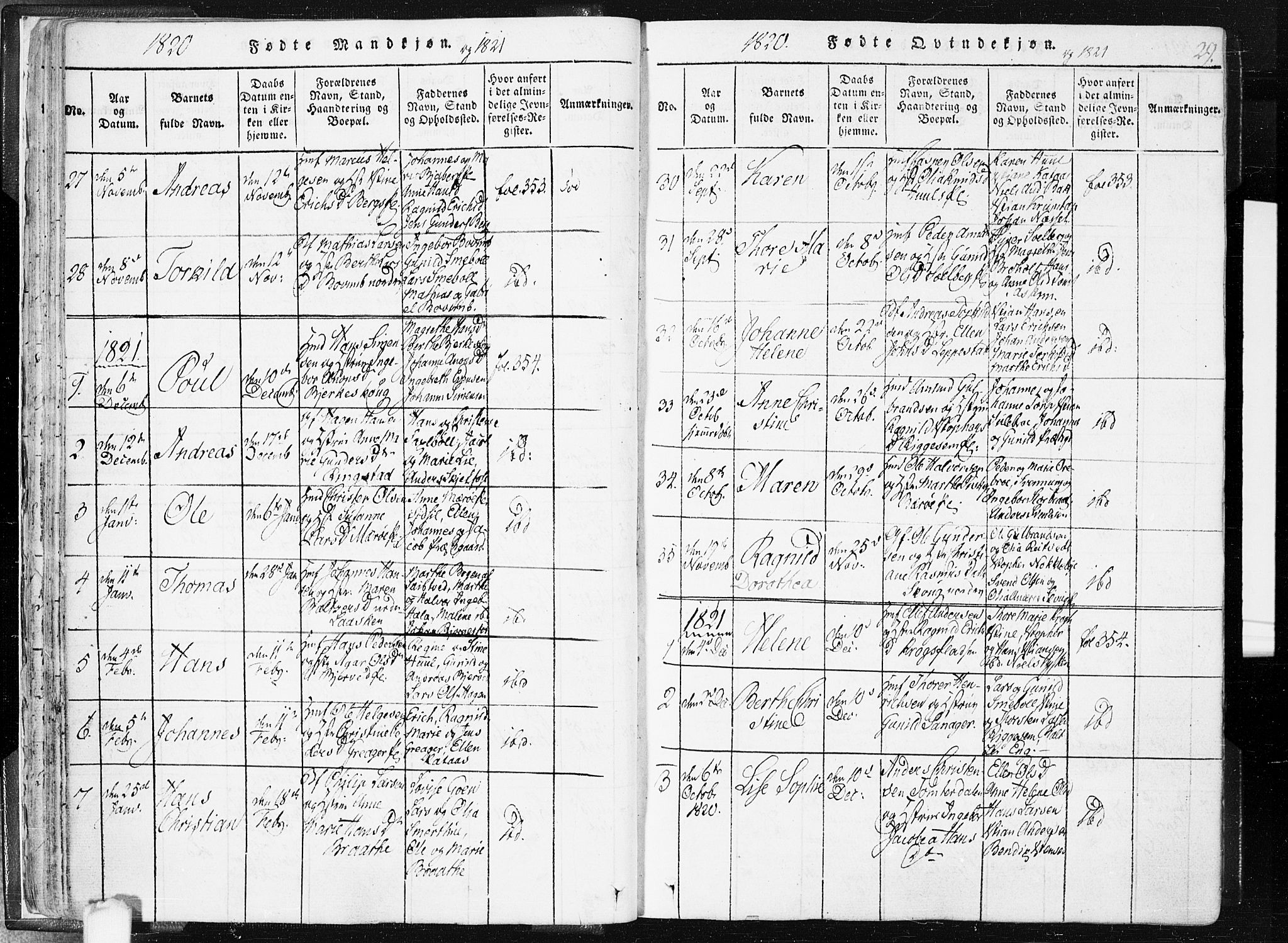 Hobøl prestekontor Kirkebøker, SAO/A-2002/F/Fa/L0002: Parish register (official) no. I 2, 1814-1841, p. 29