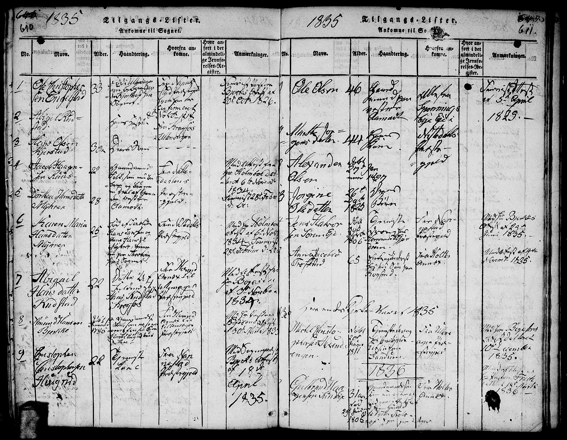 Gjerdrum prestekontor Kirkebøker, SAO/A-10412b/F/Fa/L0004: Parish register (official) no. I 4, 1816-1836, p. 610-611