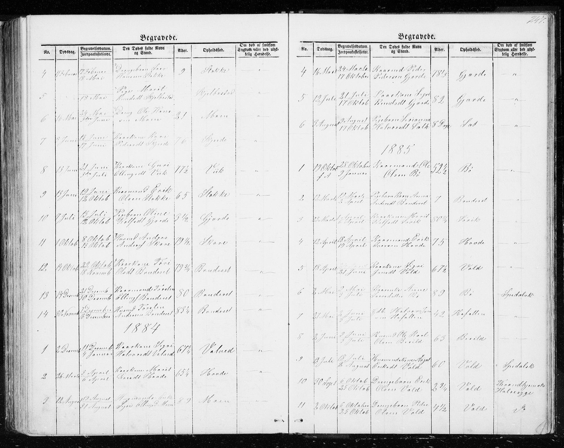 Ministerialprotokoller, klokkerbøker og fødselsregistre - Møre og Romsdal, SAT/A-1454/543/L0564: Parish register (copy) no. 543C02, 1867-1915, p. 247