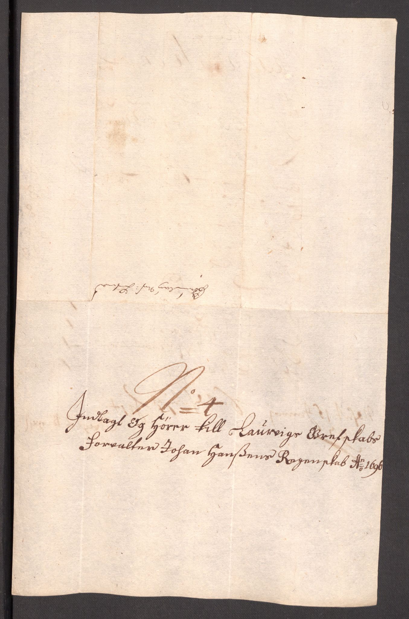 Rentekammeret inntil 1814, Reviderte regnskaper, Fogderegnskap, RA/EA-4092/R33/L1975: Fogderegnskap Larvik grevskap, 1696-1697, p. 76