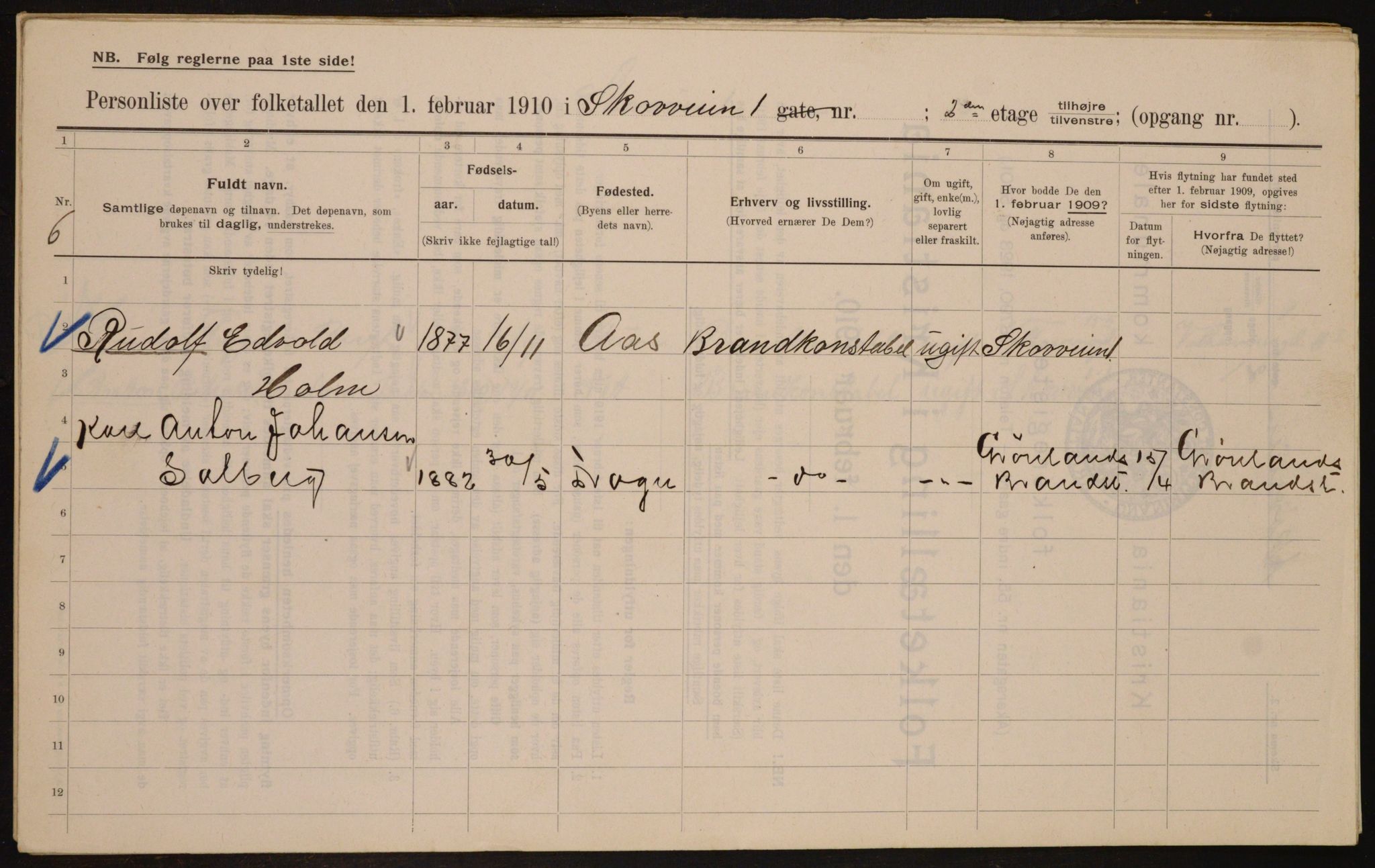 OBA, Municipal Census 1910 for Kristiania, 1910, p. 91925