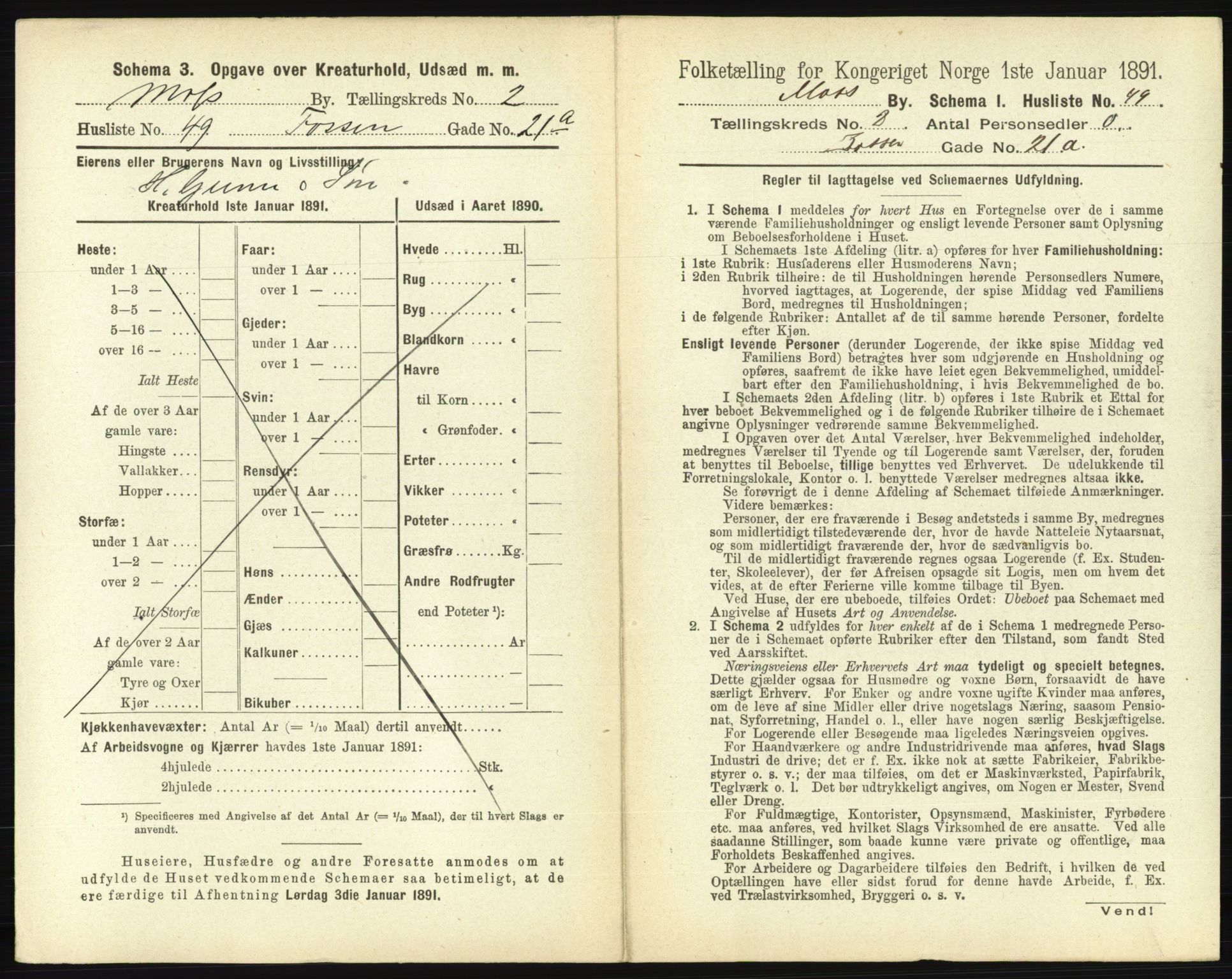 RA, 1891 census for 0104 Moss, 1891, p. 238