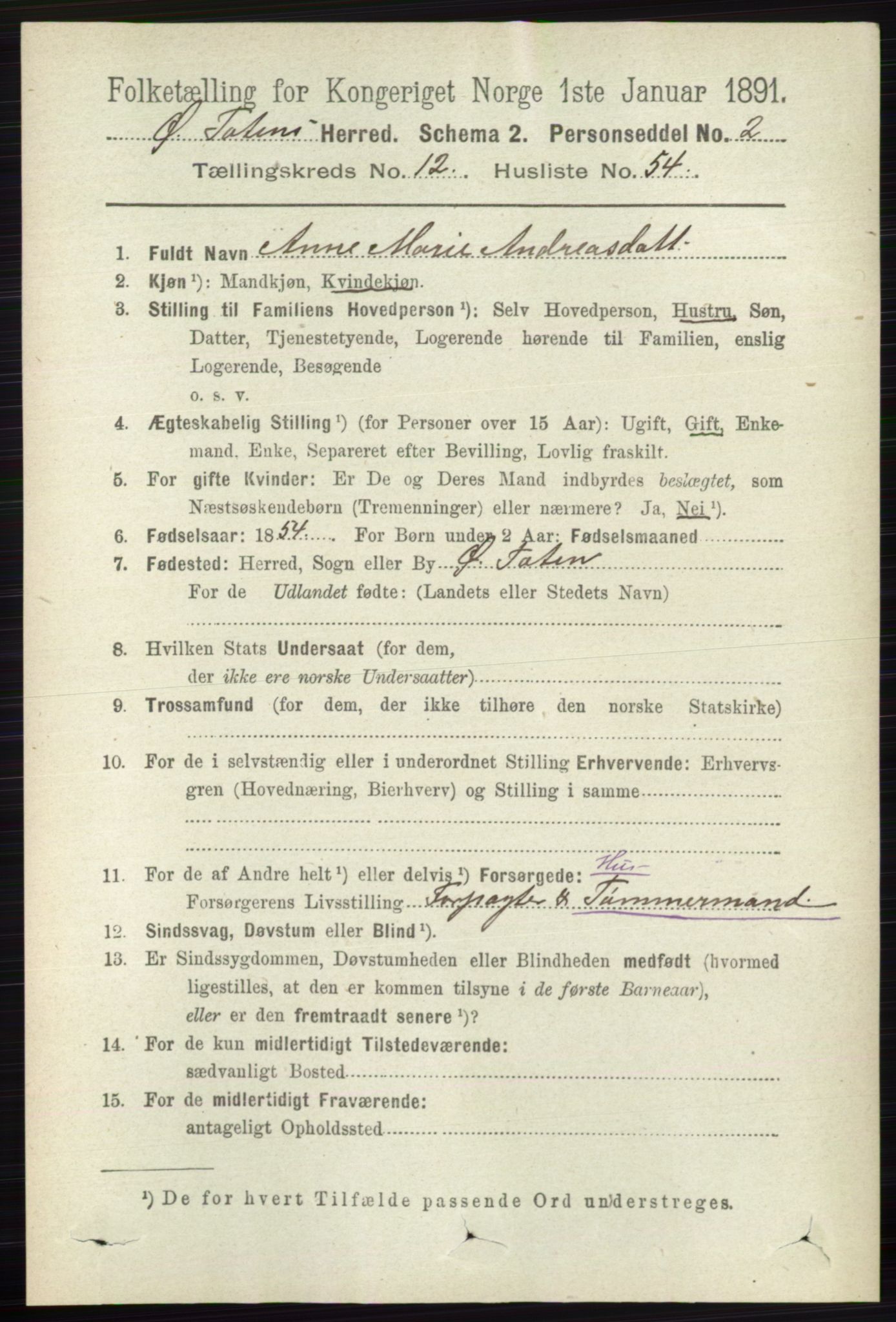 RA, 1891 census for 0528 Østre Toten, 1891, p. 8063