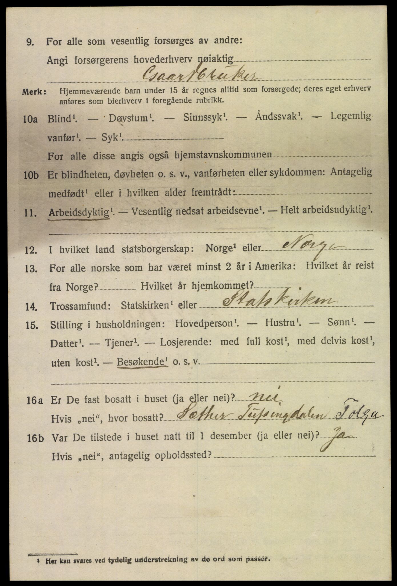 SAH, 1920 census for Tolga, 1920, p. 3208