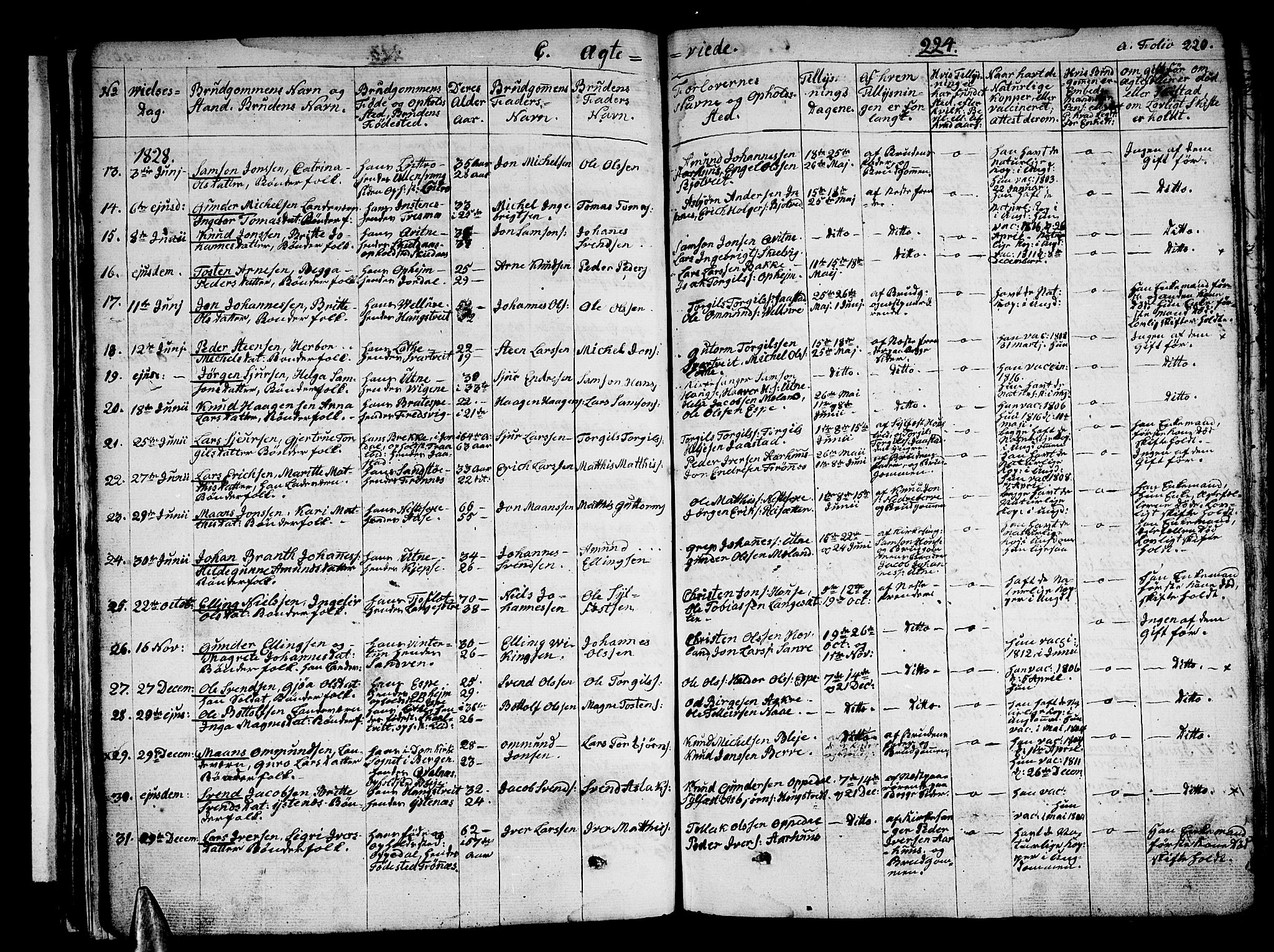Ullensvang sokneprestembete, SAB/A-78701/H/Haa: Parish register (official) no. A 10, 1825-1853, p. 224
