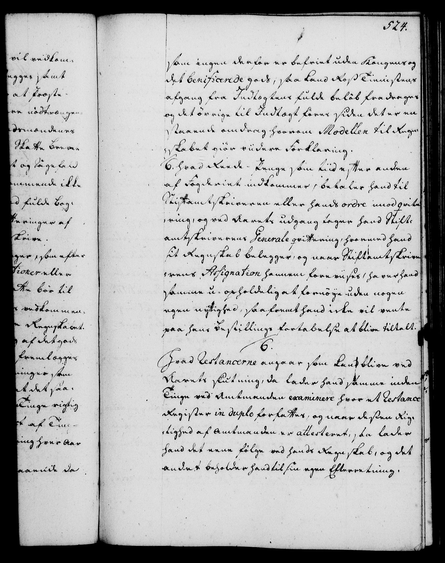 Rentekammeret, Kammerkanselliet, RA/EA-3111/G/Gg/Ggi/L0002: Norsk instruksjonsprotokoll med register (merket RK 53.35), 1729-1751, p. 524