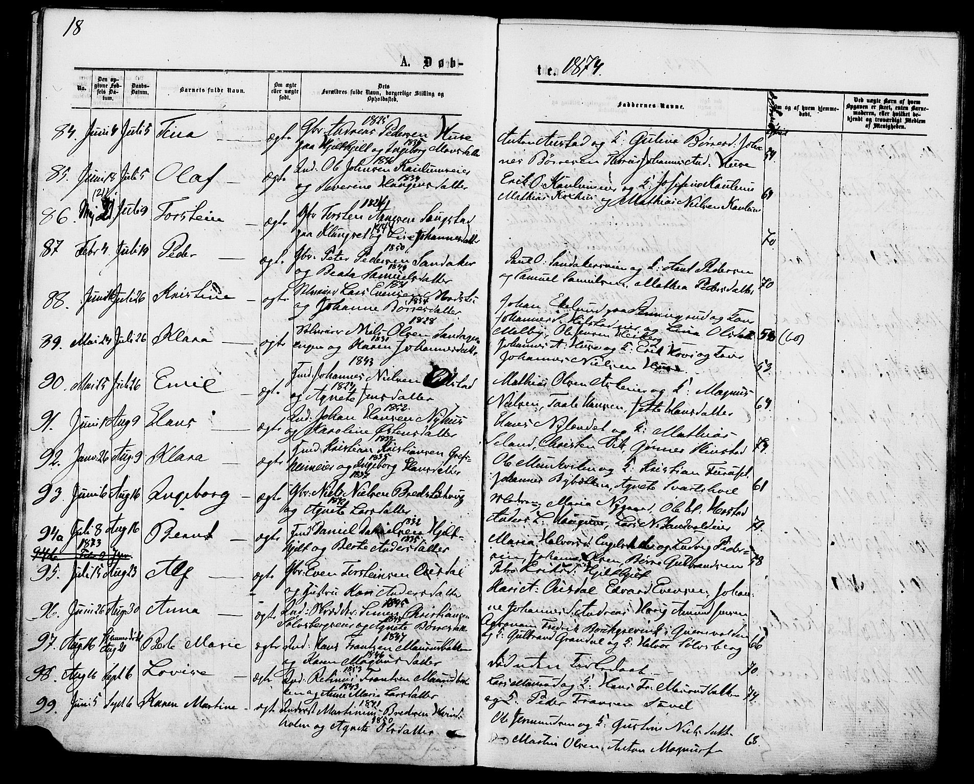 Nes prestekontor, Hedmark, AV/SAH-PREST-020/K/Ka/L0005: Parish register (official) no. 5, 1872-1886, p. 18