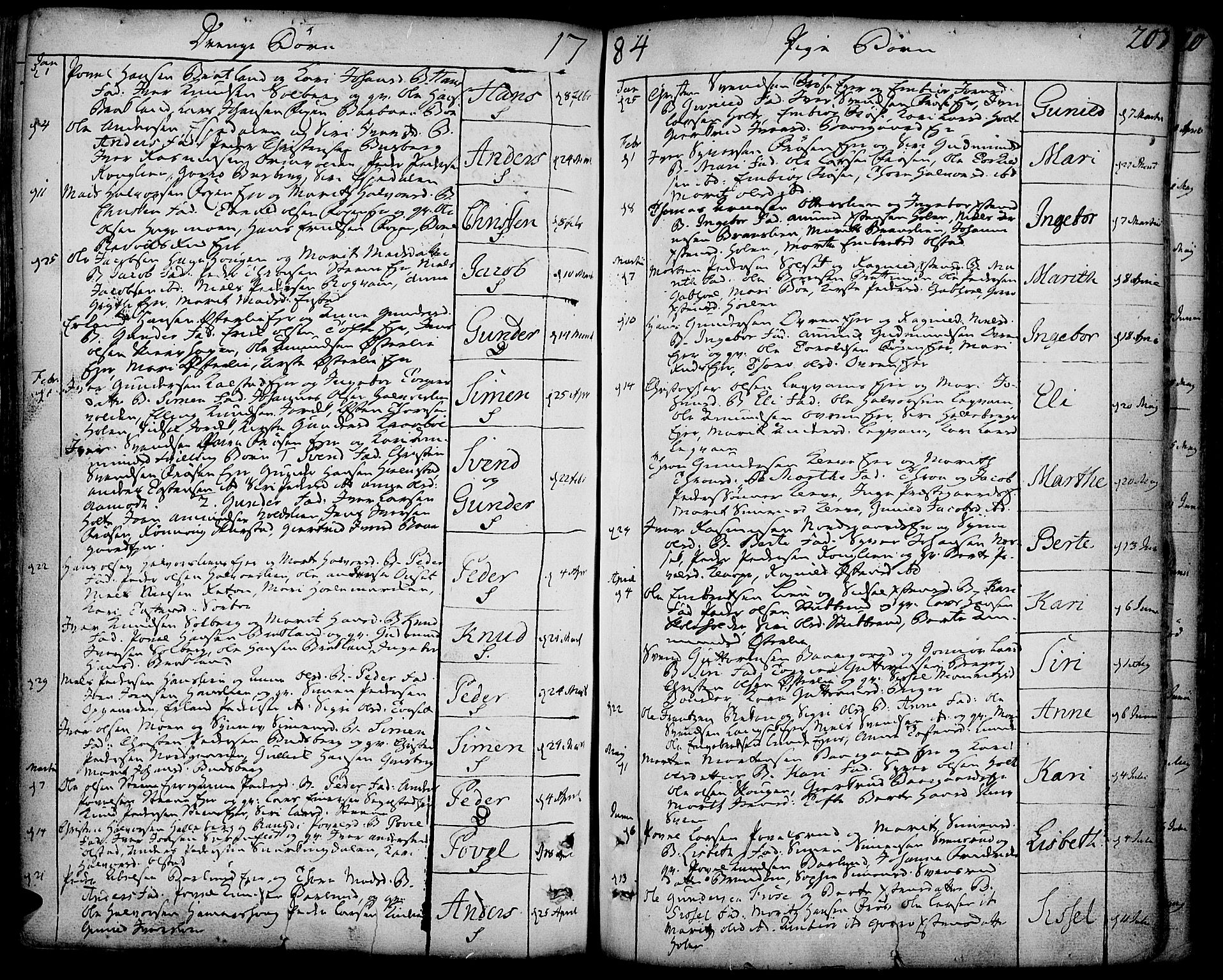 Gausdal prestekontor, SAH/PREST-090: Parish register (official) no. 3, 1758-1809, p. 203
