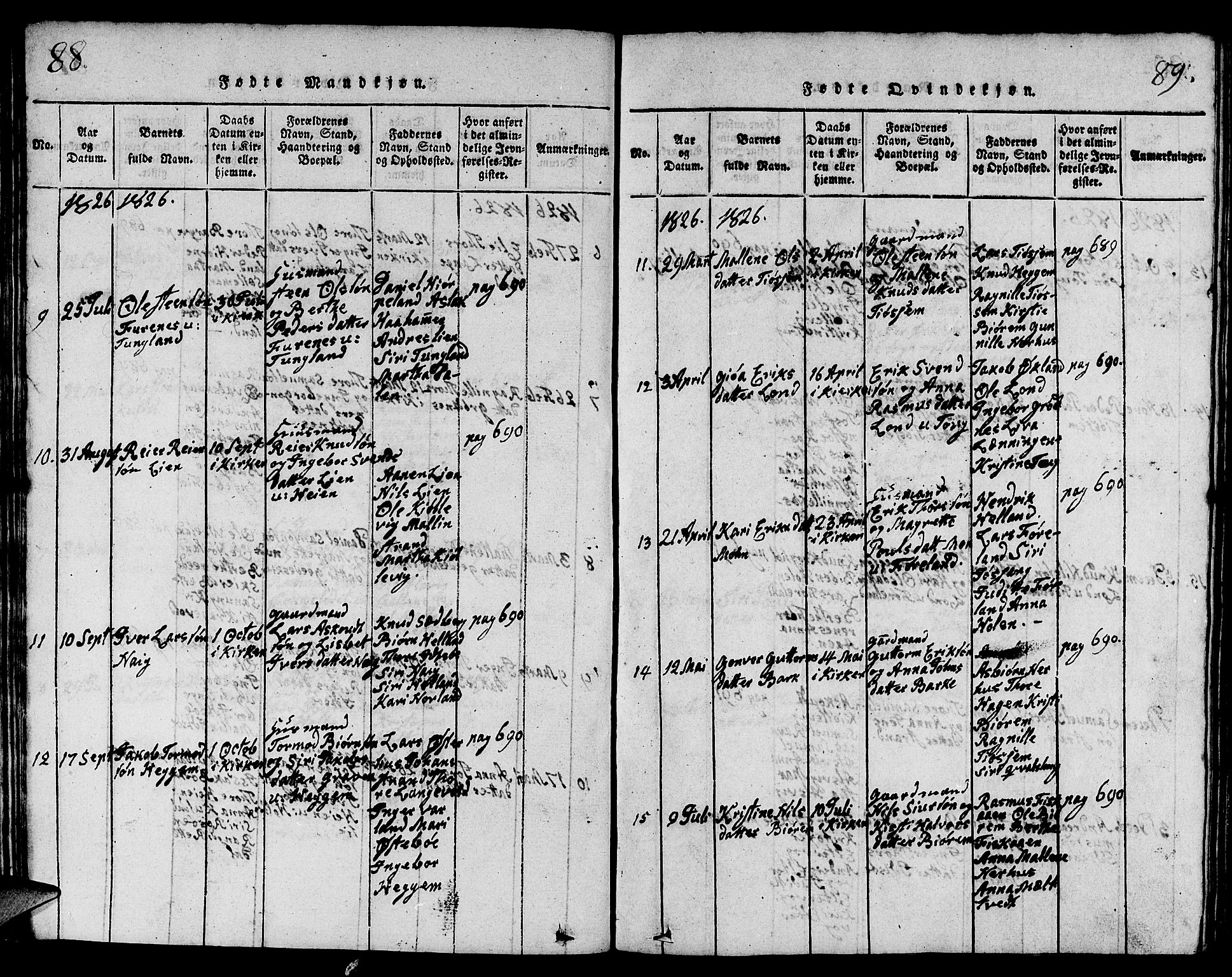 Strand sokneprestkontor, AV/SAST-A-101828/H/Ha/Hab/L0001: Parish register (copy) no. B 1, 1816-1854, p. 88-89