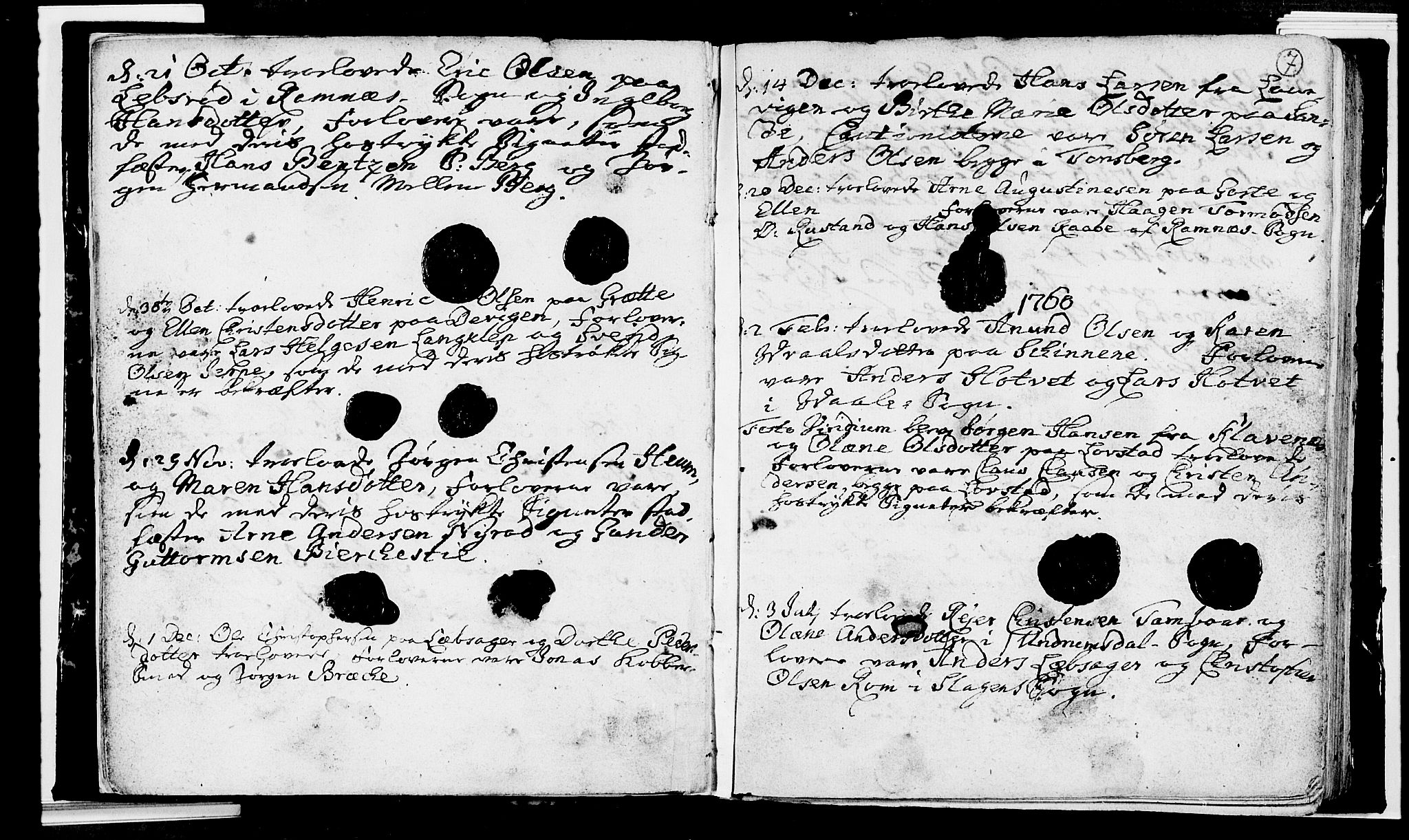 Våle kirkebøker, SAKO/A-334/H/Hb/L0002: Best man's statements no. 2, 1756-1799, p. 7