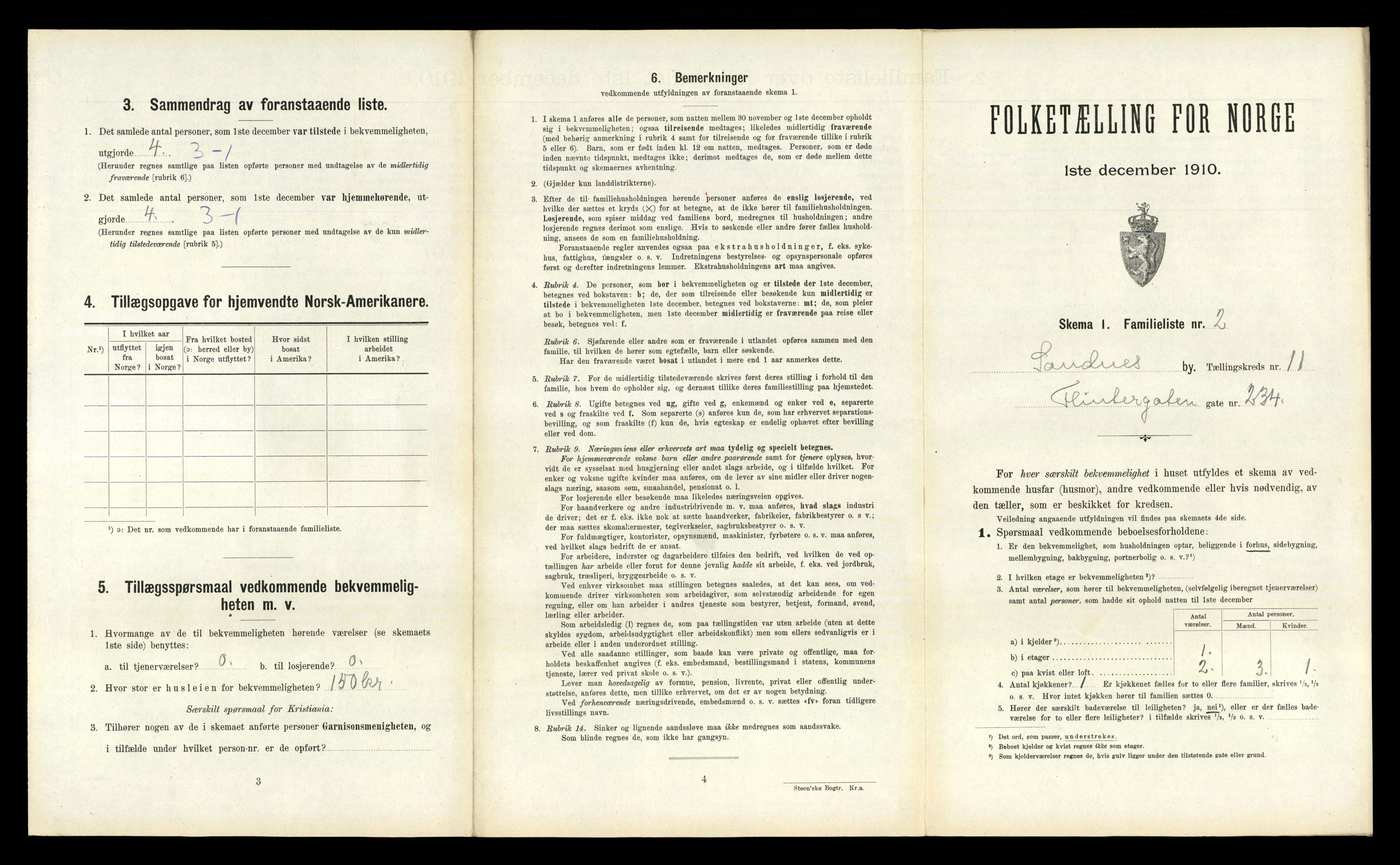 RA, 1910 census for Sandnes, 1910, p. 1190