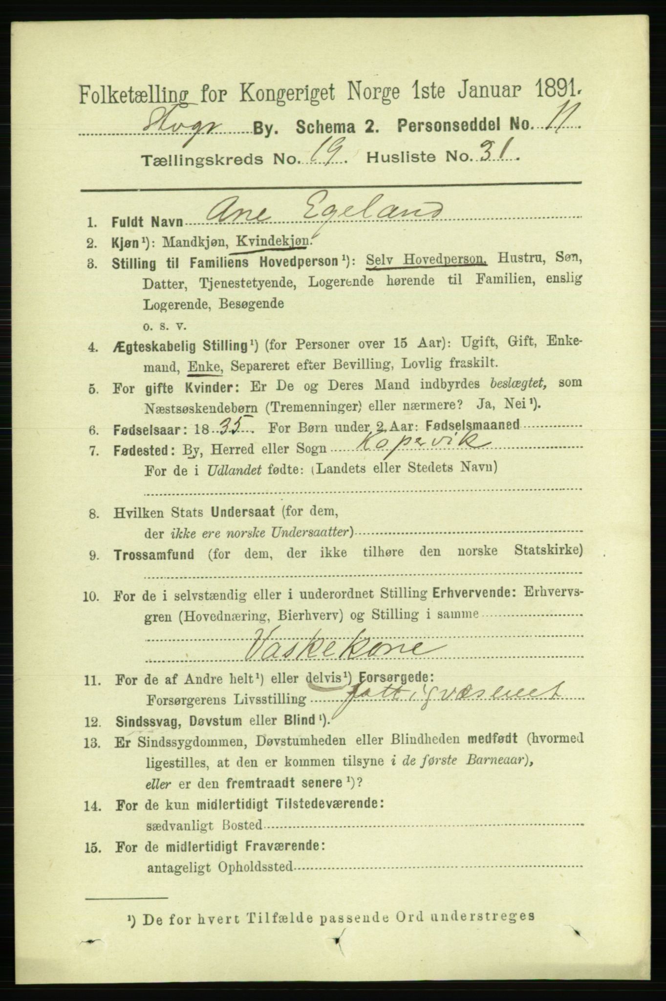 RA, 1891 census for 1103 Stavanger, 1891, p. 22796