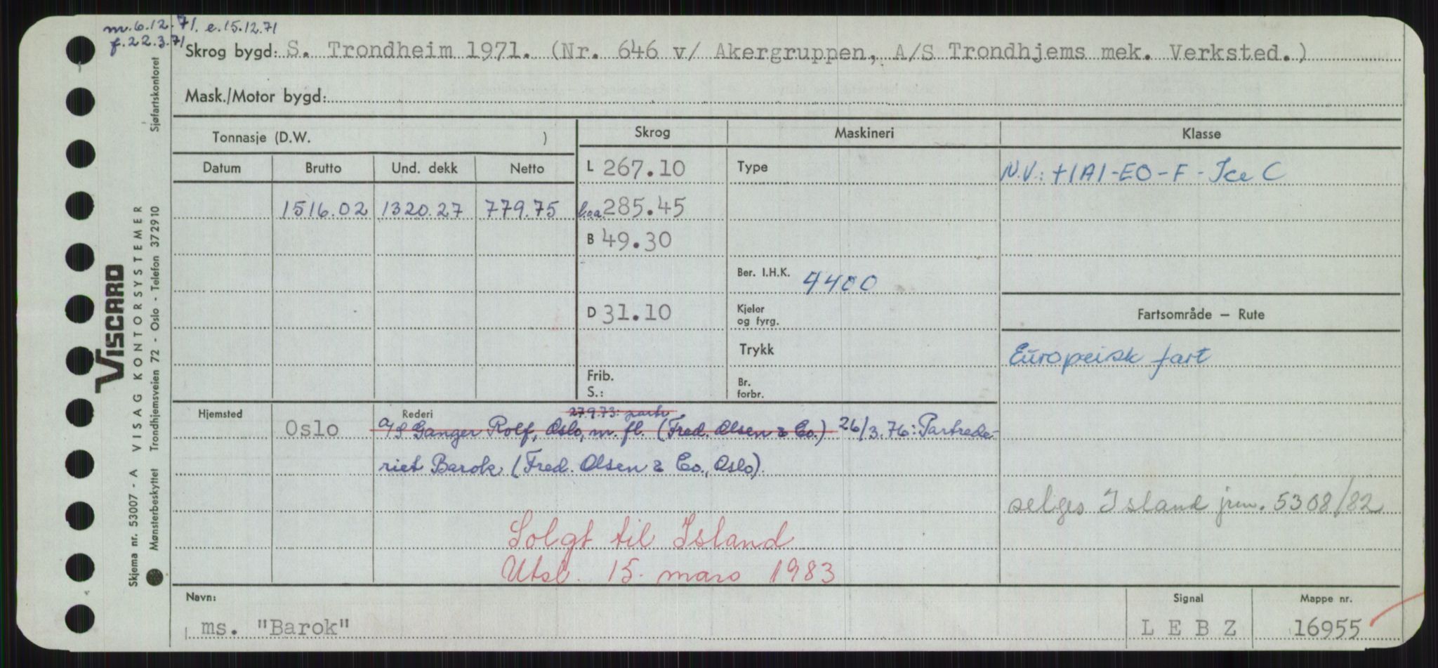 Sjøfartsdirektoratet med forløpere, Skipsmålingen, AV/RA-S-1627/H/Hd/L0003: Fartøy, B-Bev, p. 315