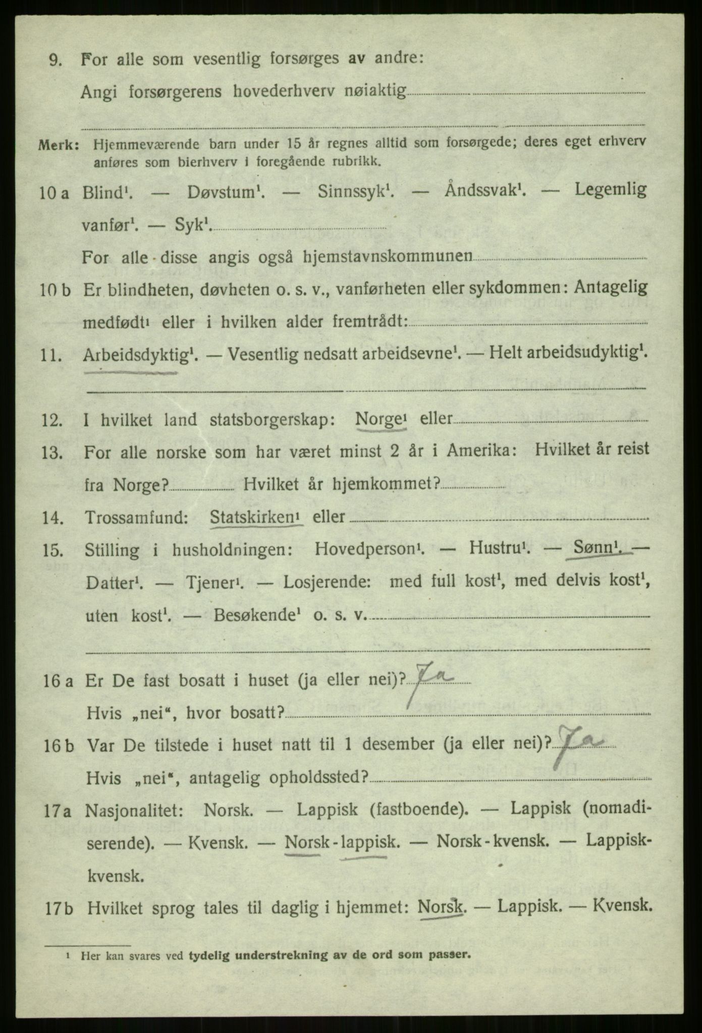 SATØ, 1920 census for Balsfjord, 1920, p. 3205