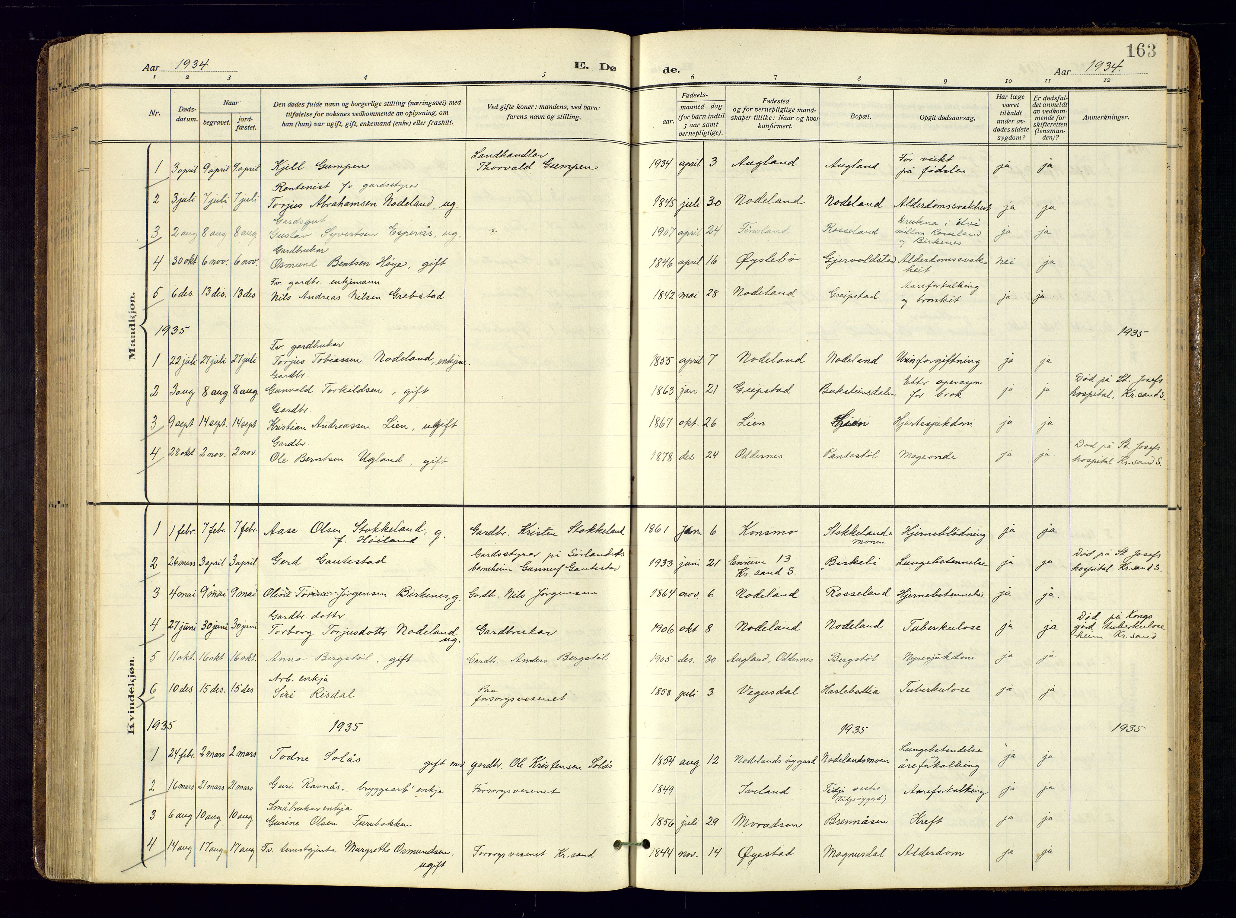 Søgne sokneprestkontor, AV/SAK-1111-0037/F/Fa/Faa/L0004: Parish register (official) no. A-4, 1911-1945, p. 163