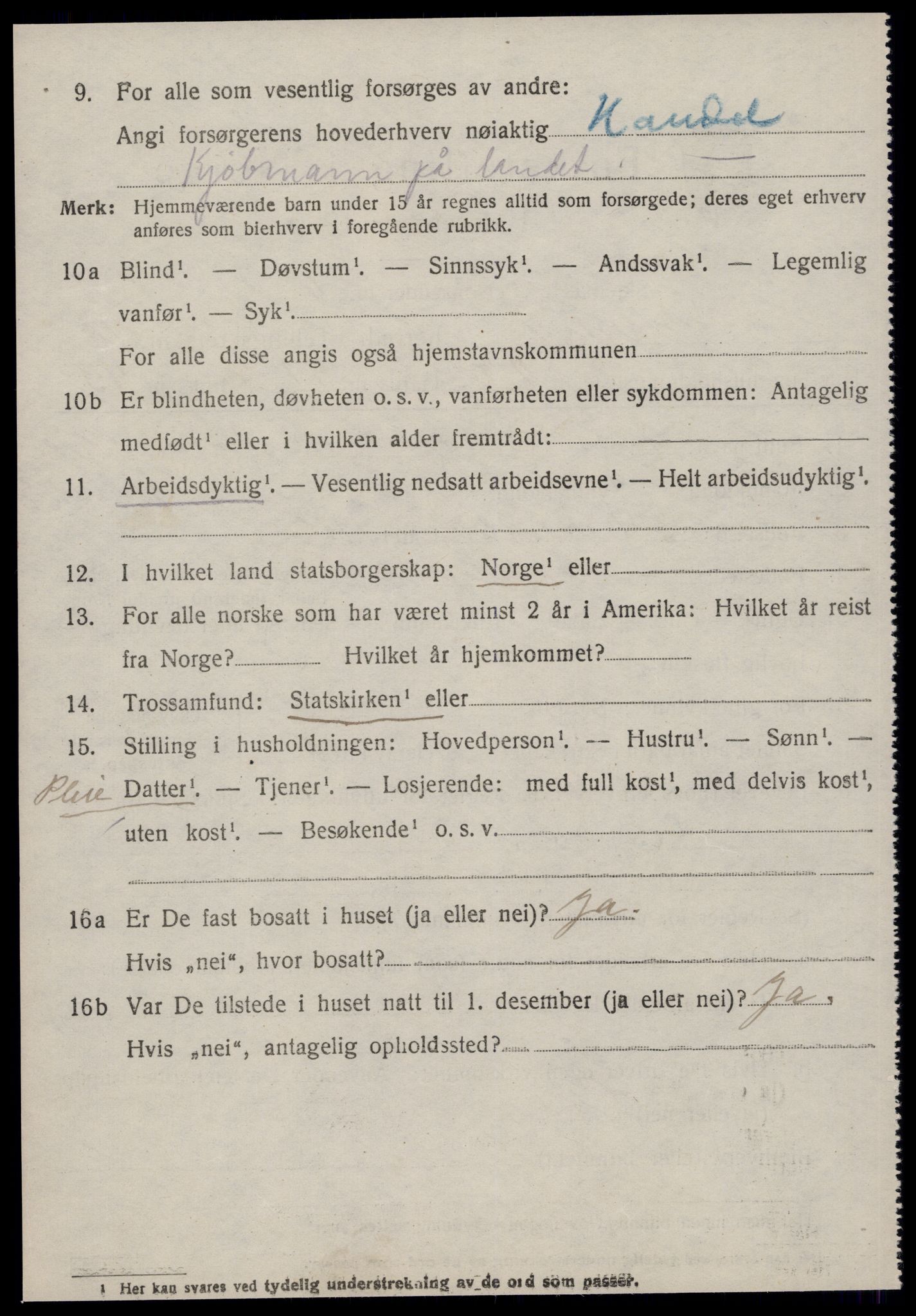 SAT, 1920 census for Hareid, 1920, p. 3980