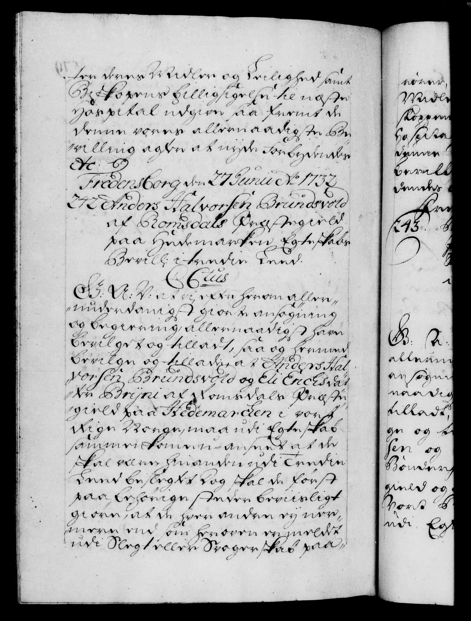 Danske Kanselli 1572-1799, AV/RA-EA-3023/F/Fc/Fca/Fcaa/L0027: Norske registre, 1730-1732, p. 579b