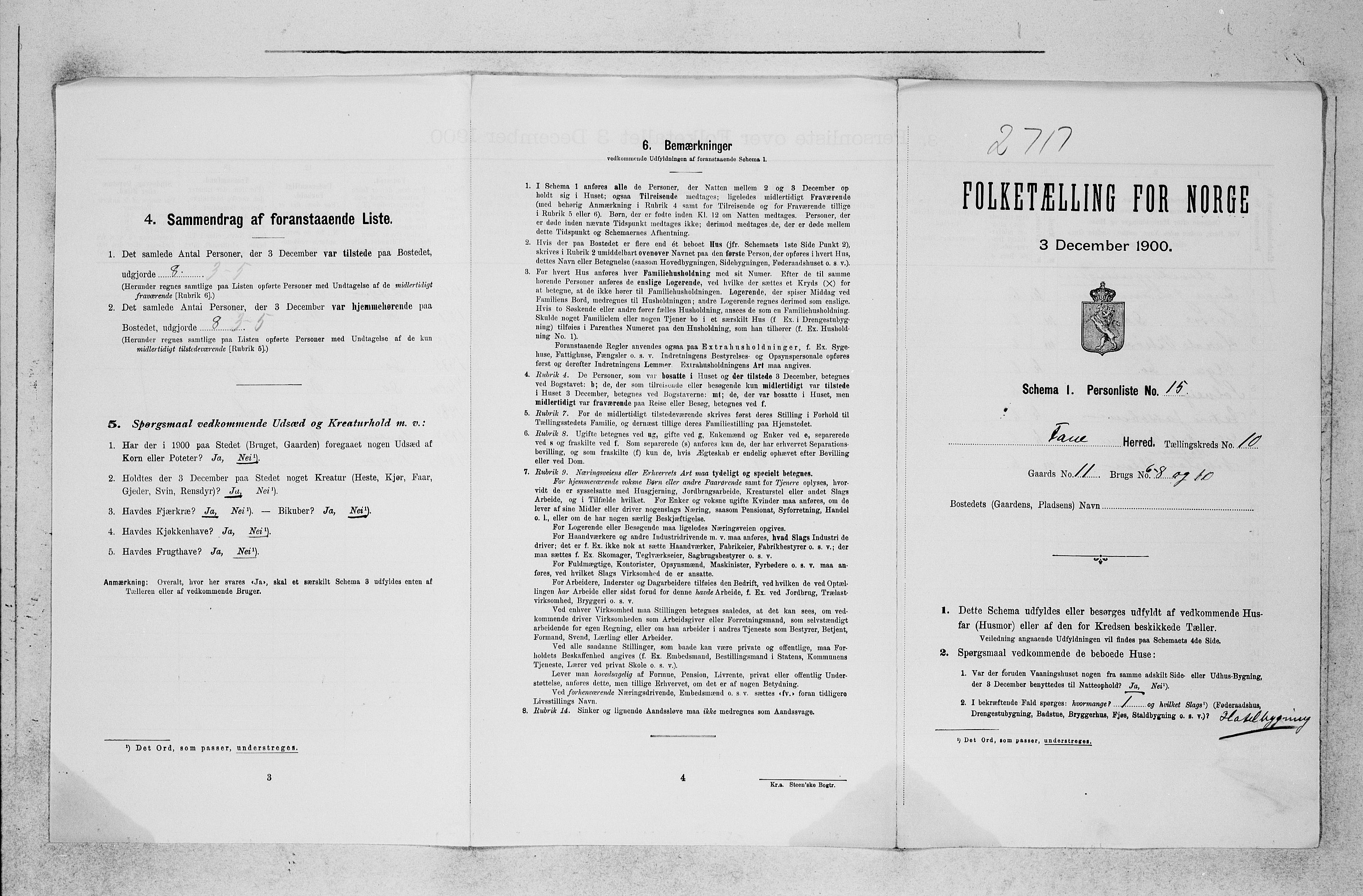 SAB, 1900 census for Fana, 1900, p. 1075