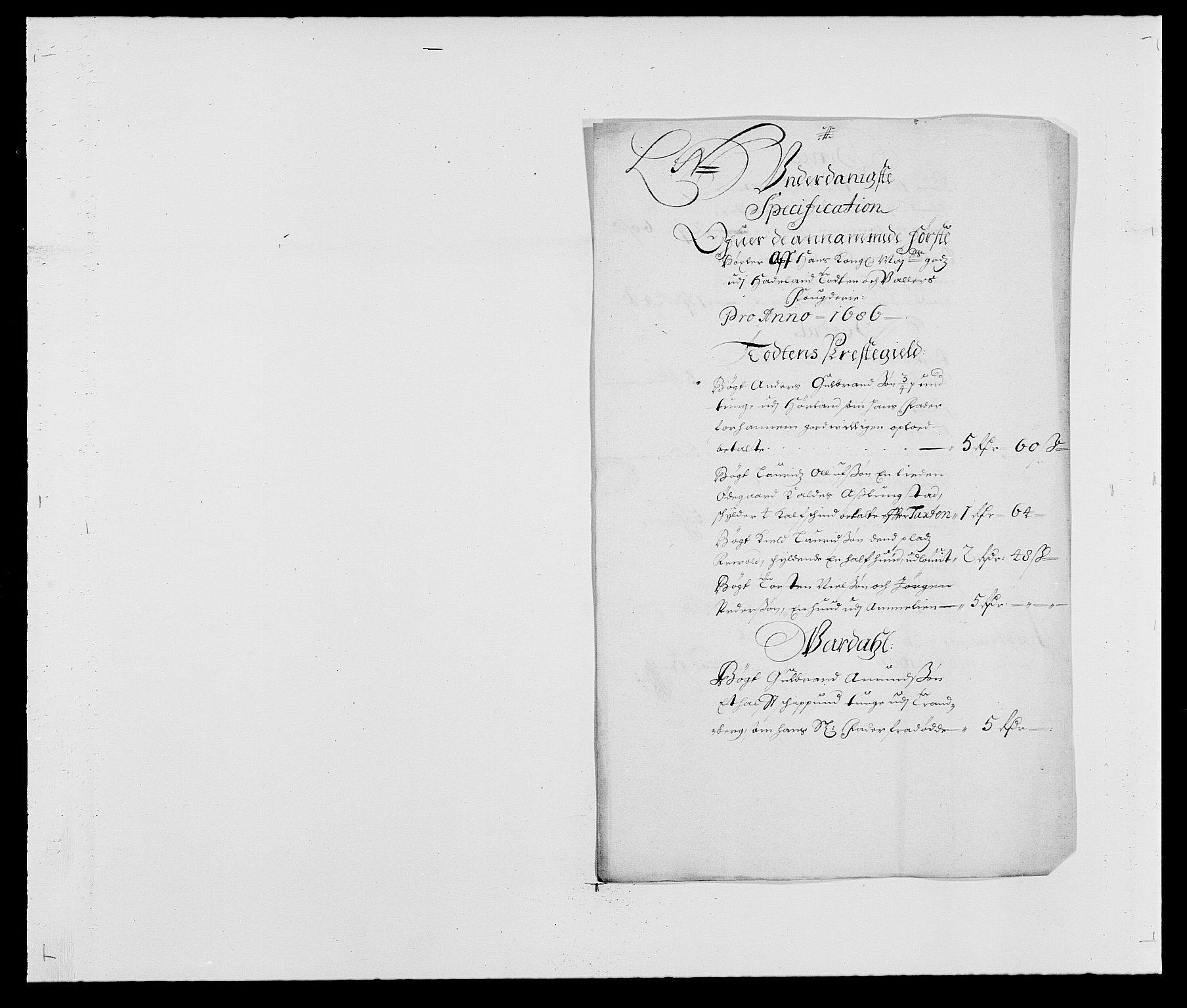 Rentekammeret inntil 1814, Reviderte regnskaper, Fogderegnskap, RA/EA-4092/R18/L1285: Fogderegnskap Hadeland, Toten og Valdres, 1686, p. 146
