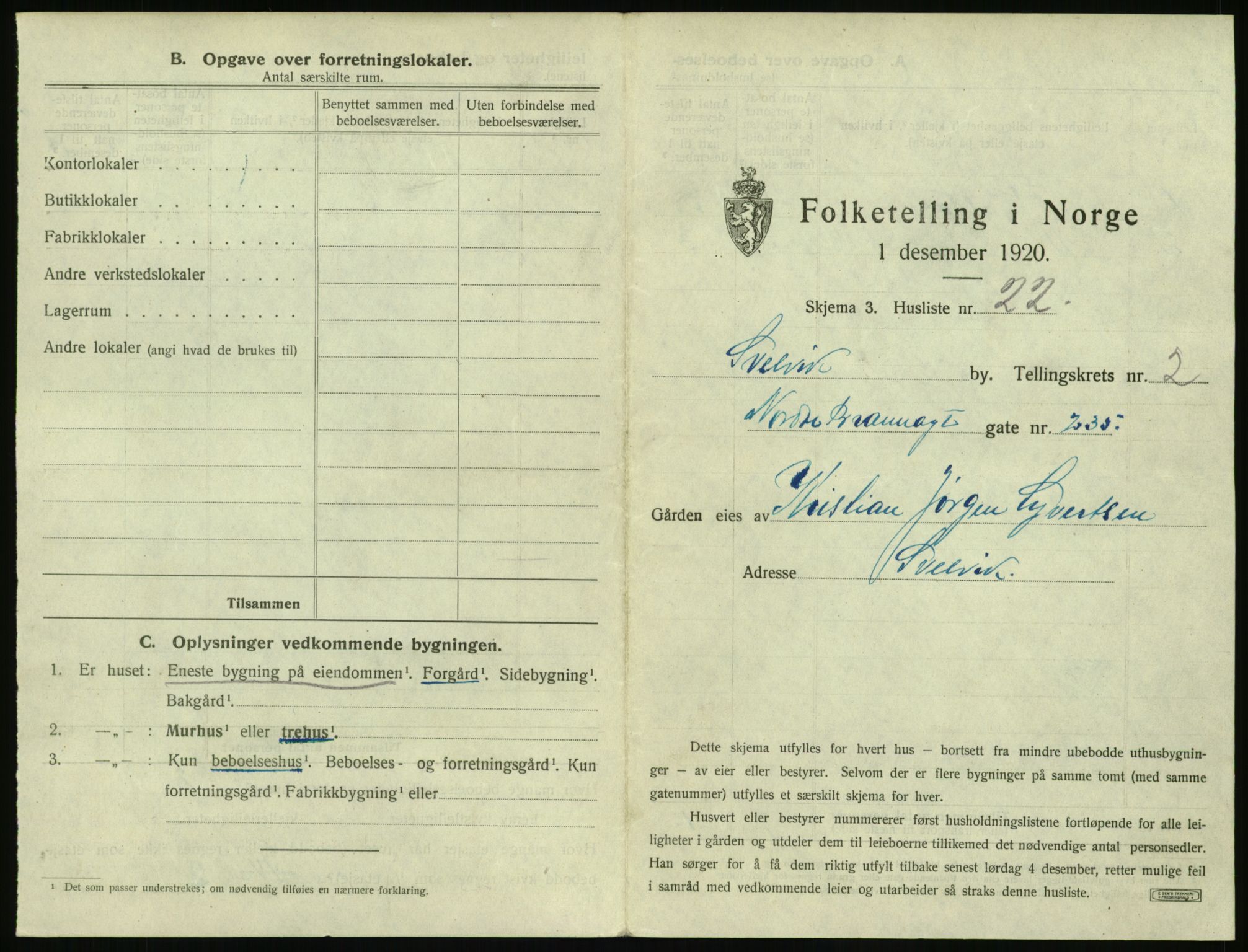 SAKO, 1920 census for Svelvik, 1920, p. 317