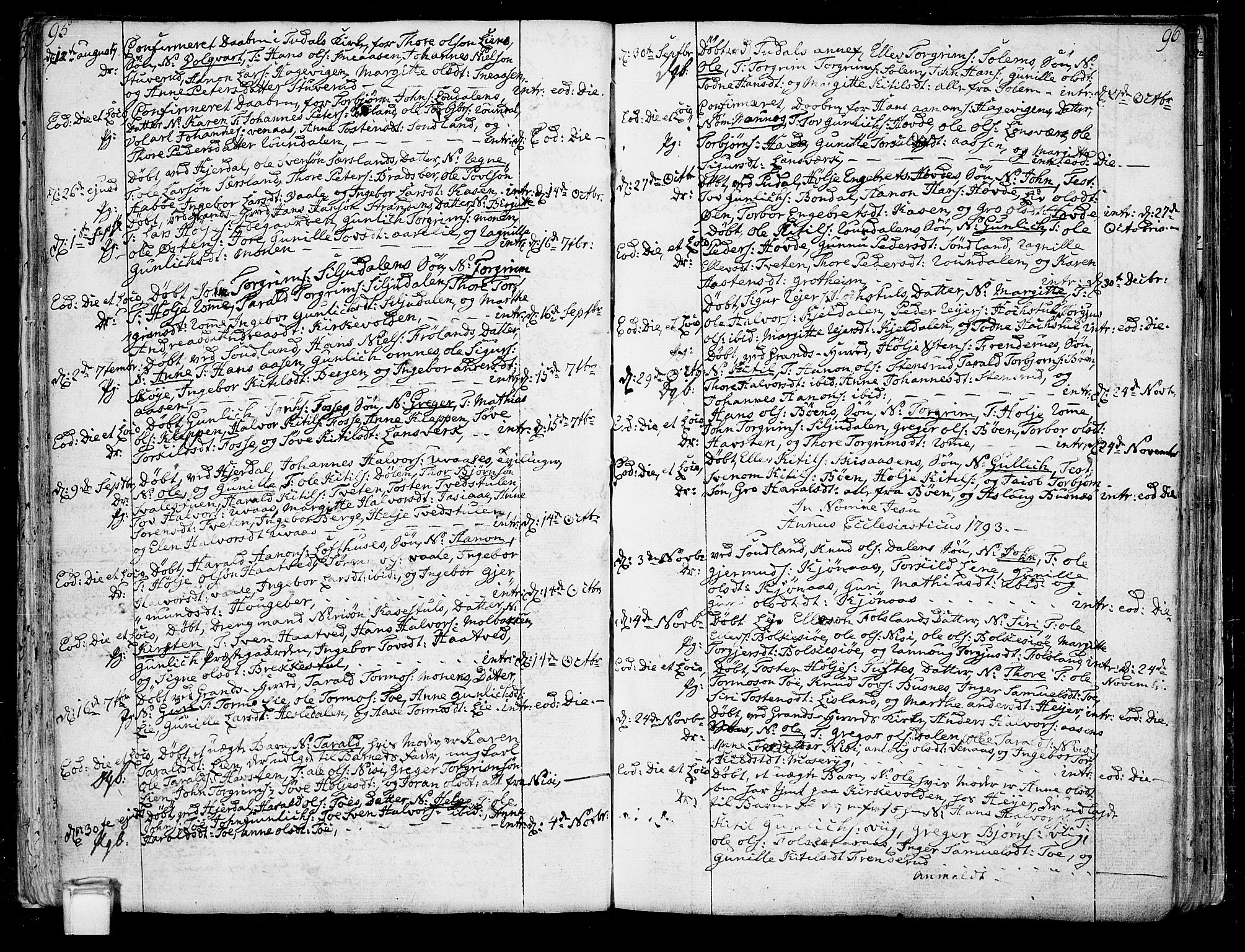 Hjartdal kirkebøker, SAKO/A-270/F/Fa/L0005: Parish register (official) no. I 5, 1776-1801, p. 95-96