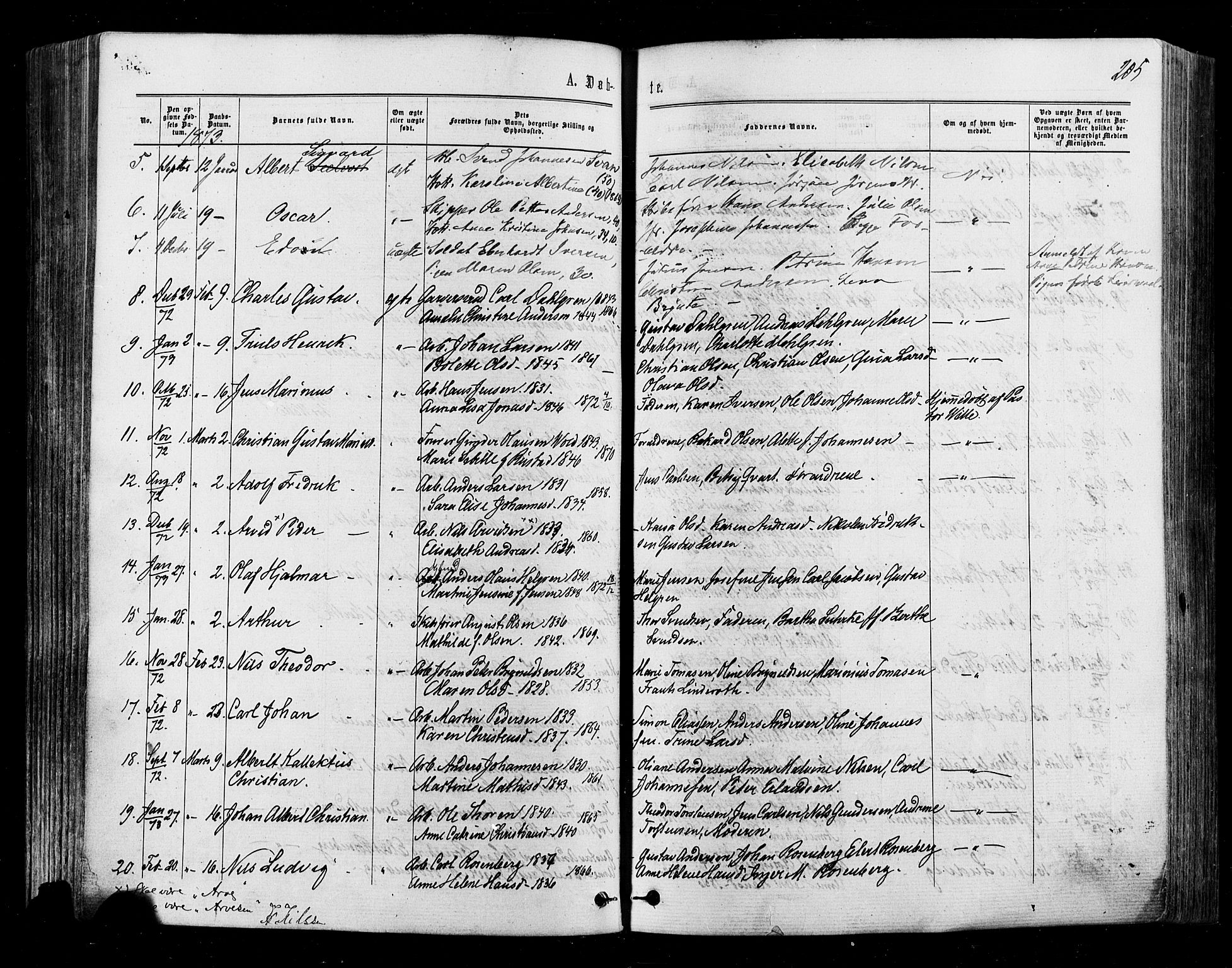 Halden prestekontor Kirkebøker, AV/SAO-A-10909/F/Fa/L0009: Parish register (official) no. I 9, 1866-1877, p. 205