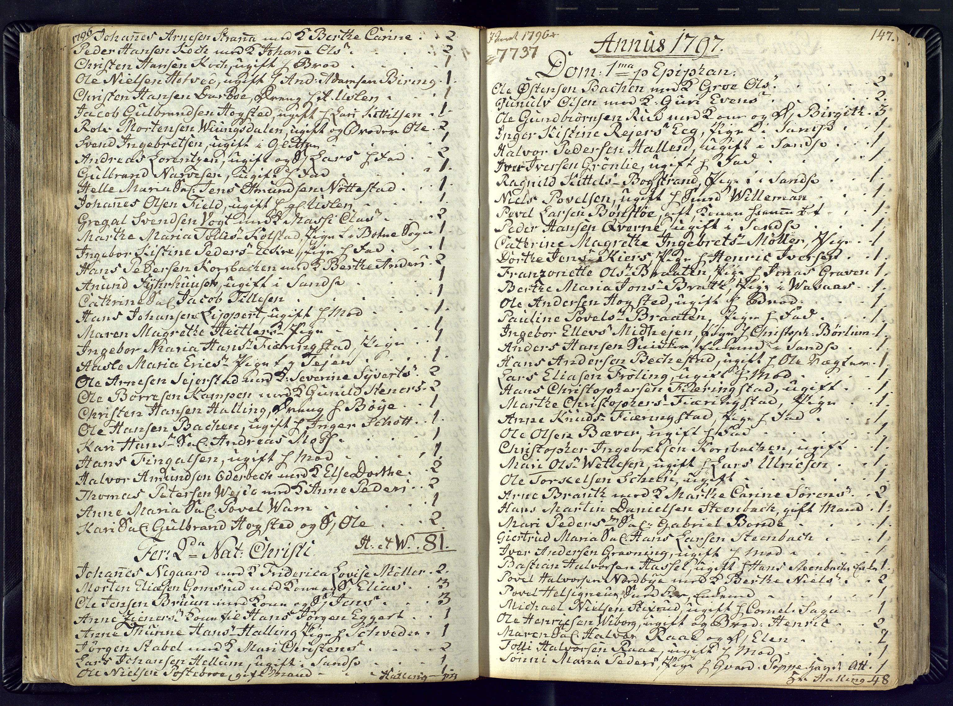 Kongsberg kirkebøker, SAKO/A-22/M/Ma/L0012: Communicants register no. 12, 1794-1800, p. 147