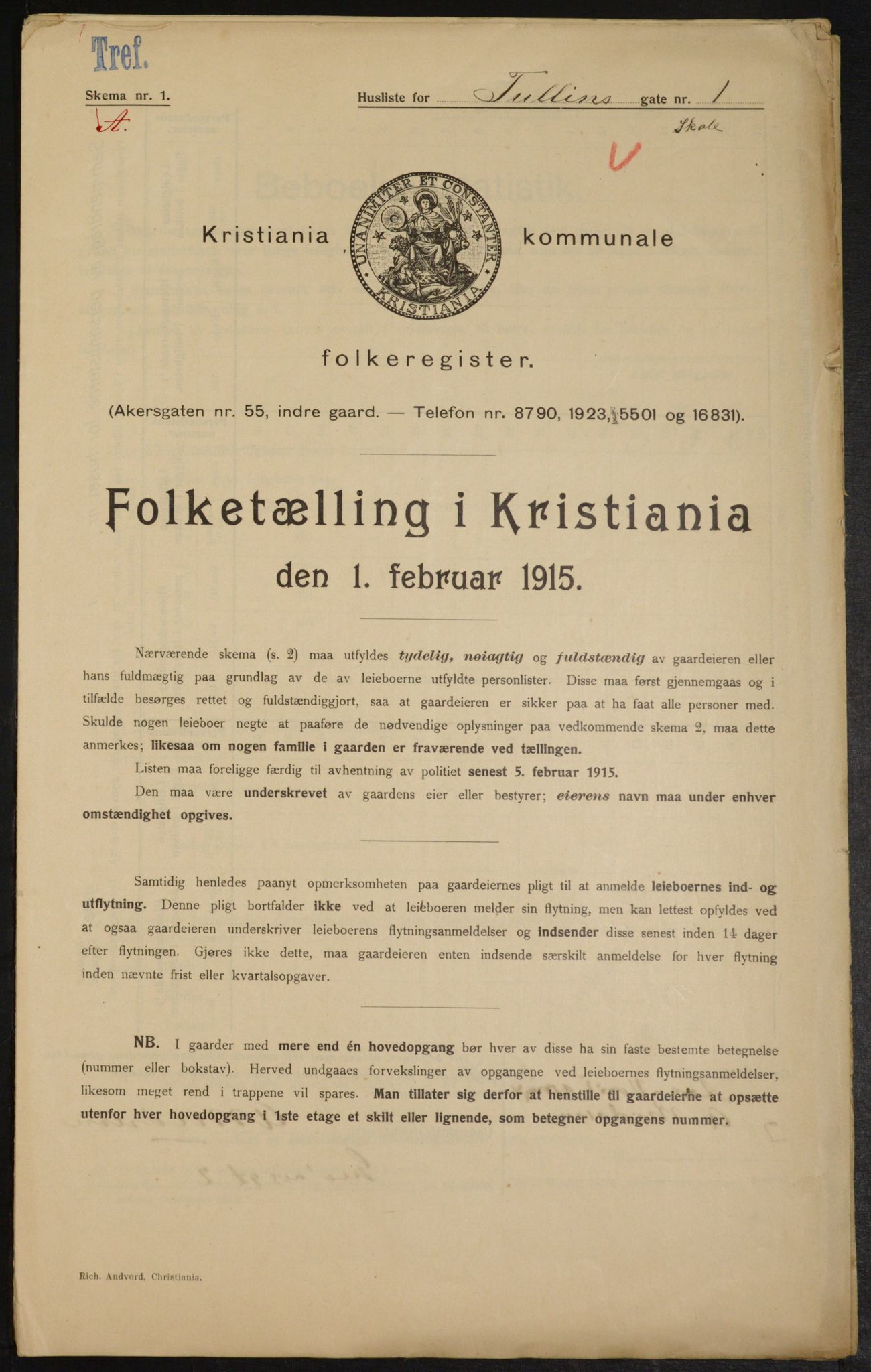 OBA, Municipal Census 1915 for Kristiania, 1915, p. 117533