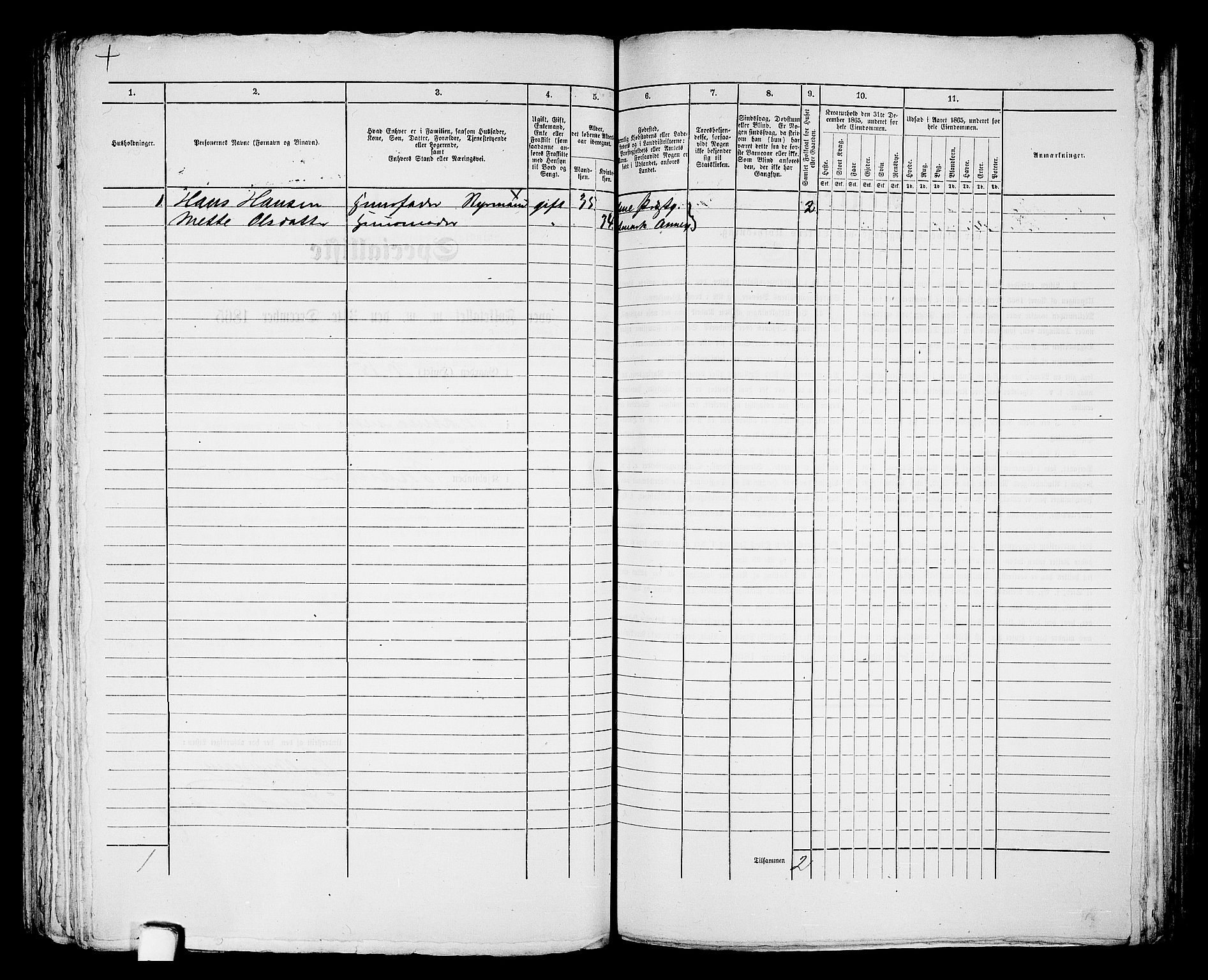 RA, 1865 census for Mandal/Mandal, 1865, p. 731