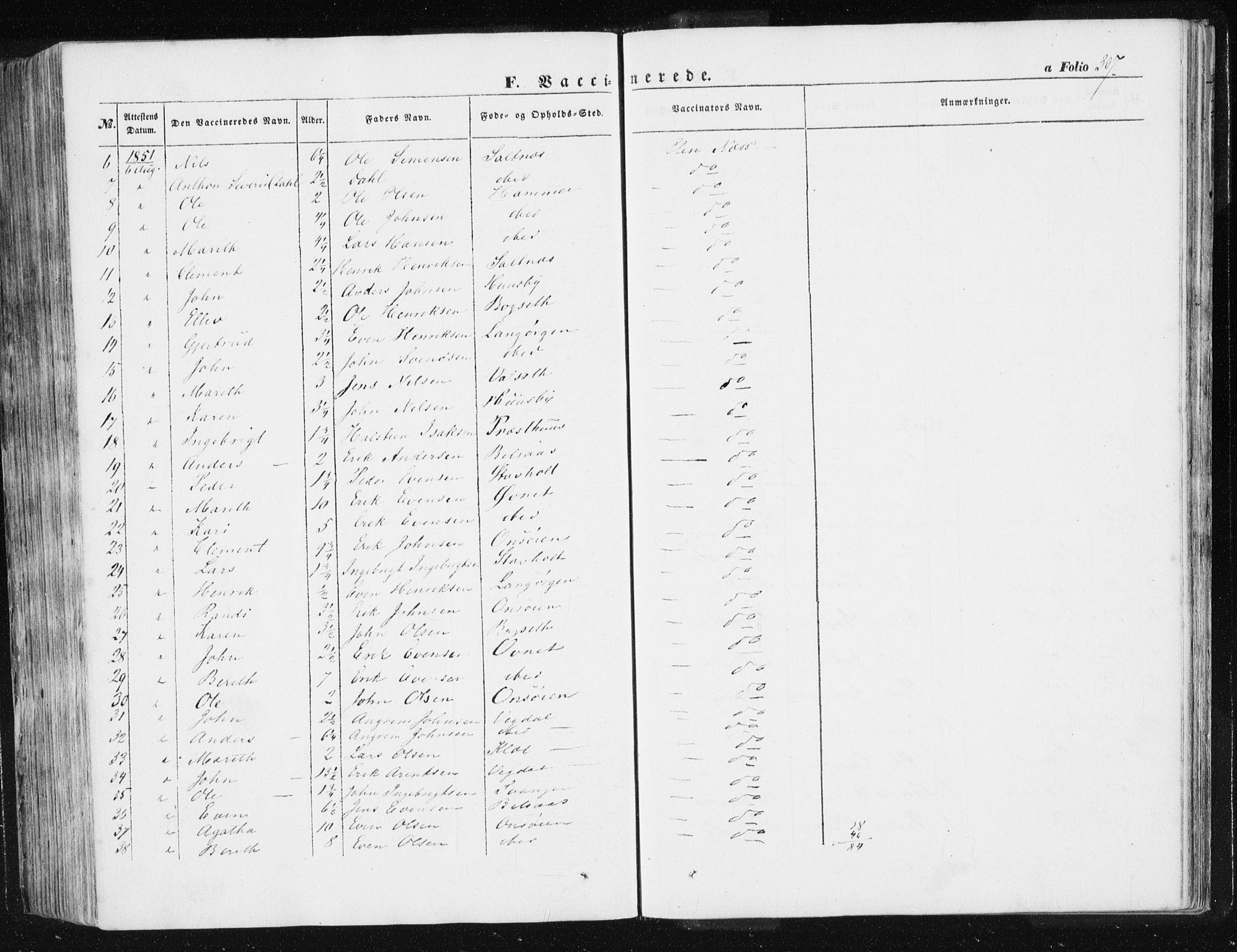 Ministerialprotokoller, klokkerbøker og fødselsregistre - Sør-Trøndelag, SAT/A-1456/612/L0376: Parish register (official) no. 612A08, 1846-1859, p. 307