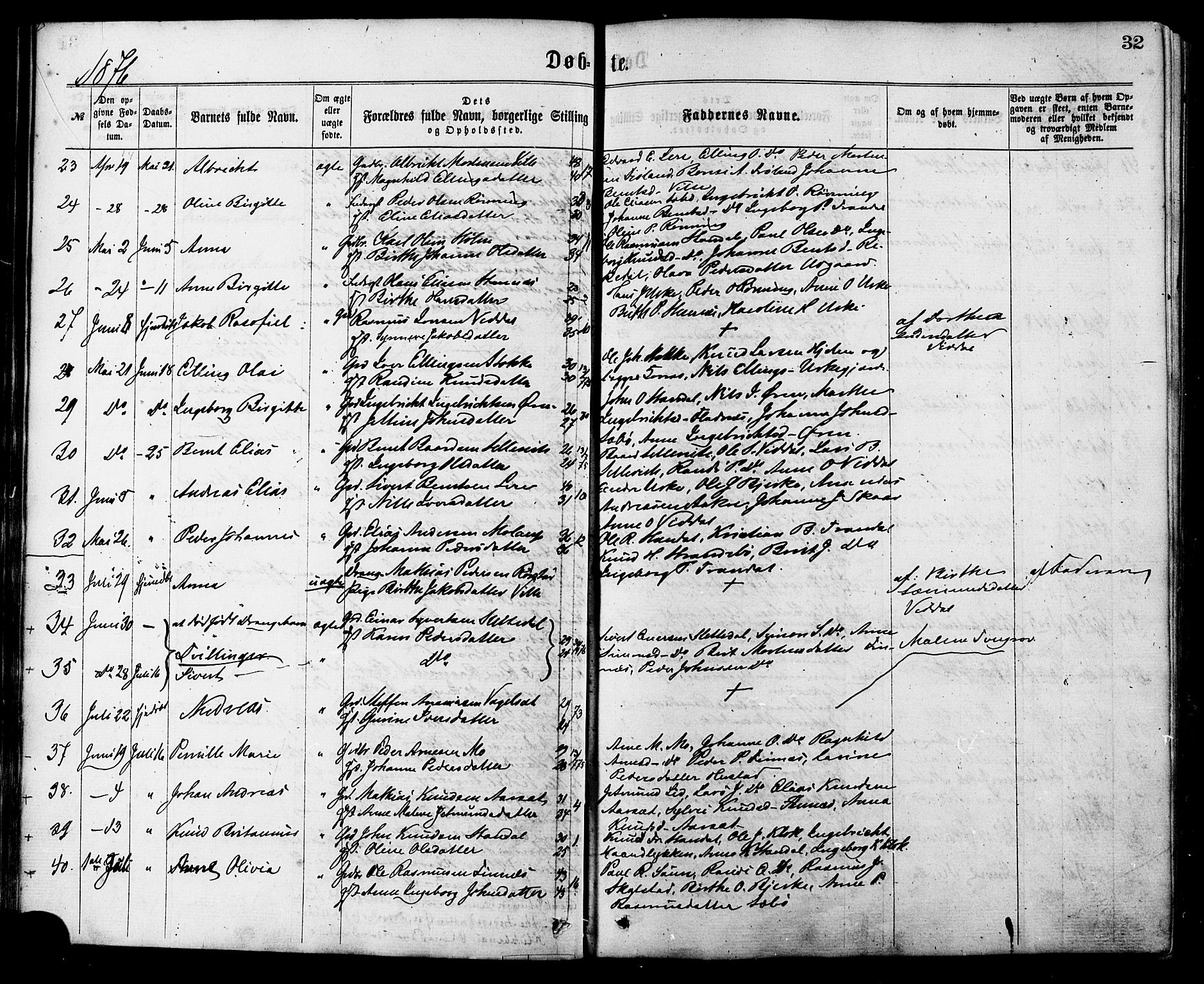 Ministerialprotokoller, klokkerbøker og fødselsregistre - Møre og Romsdal, AV/SAT-A-1454/515/L0210: Parish register (official) no. 515A06, 1868-1885, p. 32