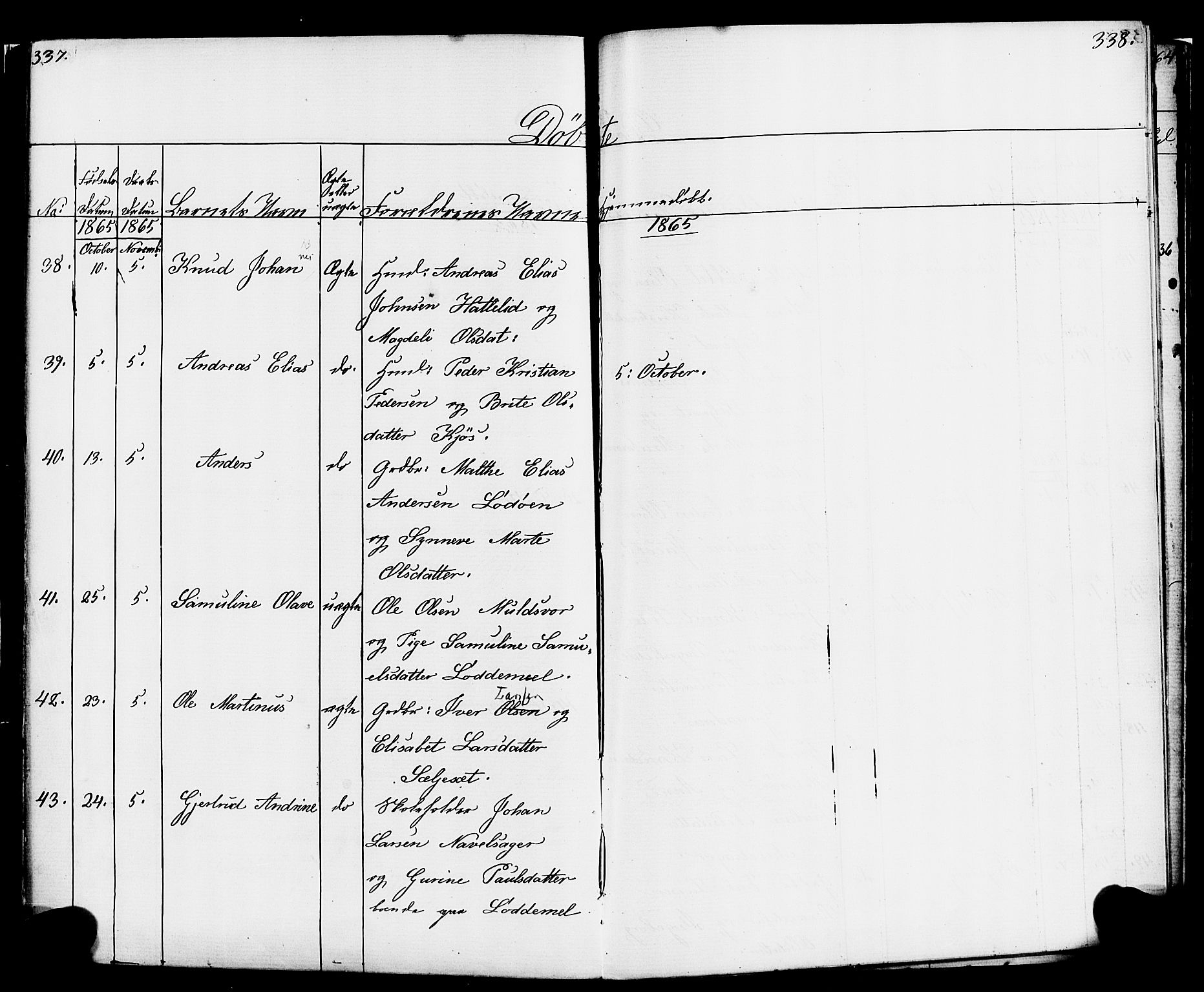 Hornindal sokneprestembete, AV/SAB-A-82401/H/Haa/Haaa/L0001: Parish register (official) no. A 1, 1837-1866, p. 338-339