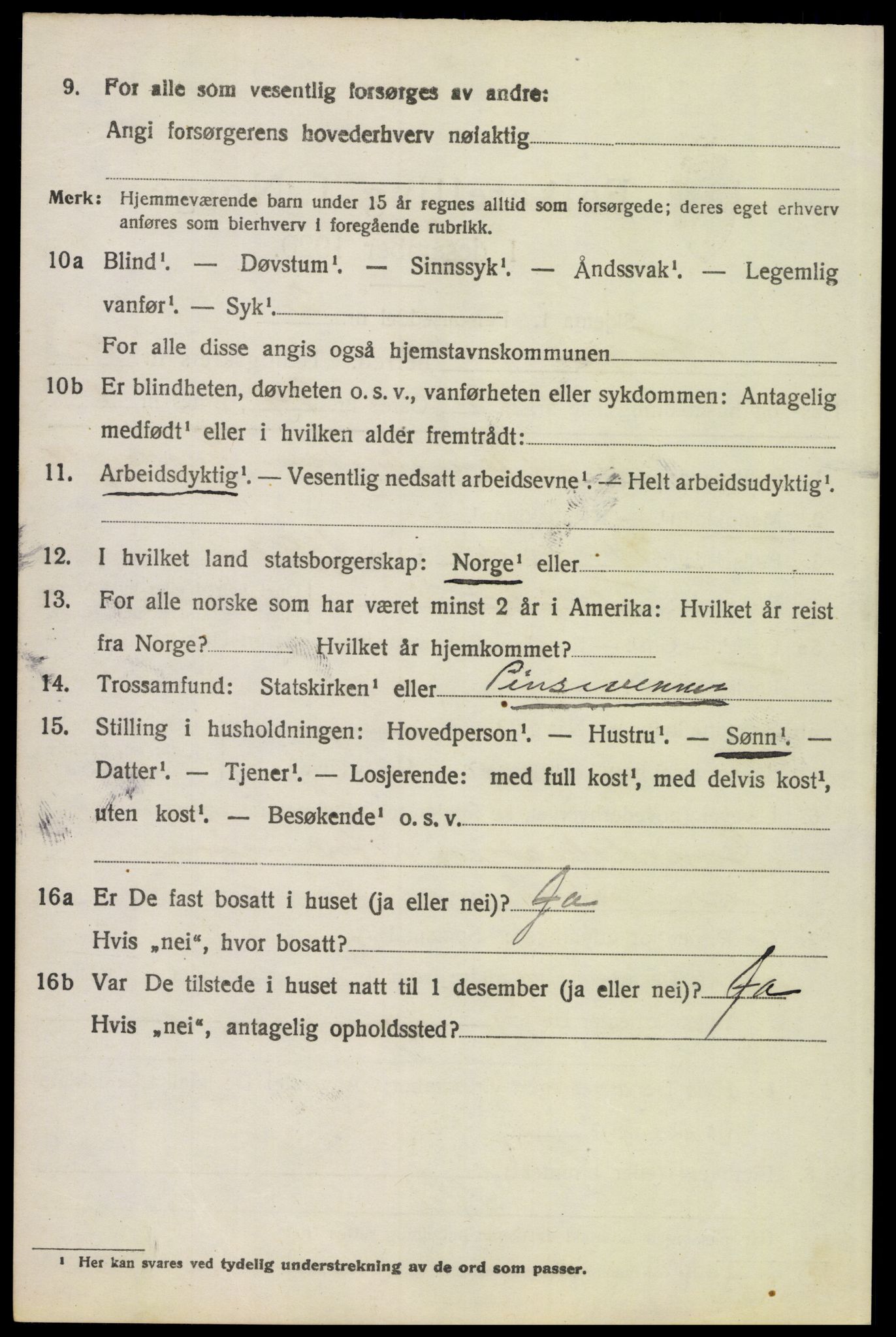 SAH, 1920 census for Tolga, 1920, p. 5744