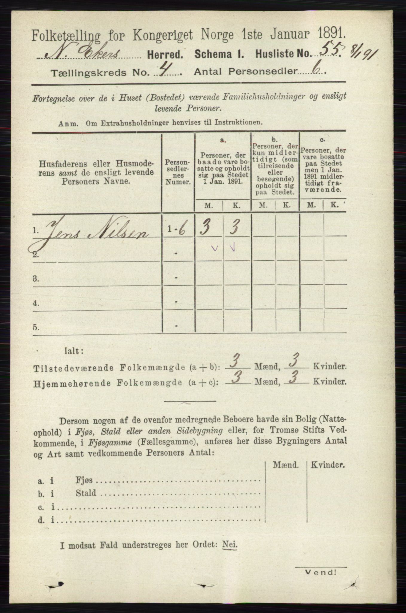 RA, 1891 census for 0625 Nedre Eiker, 1891, p. 1938