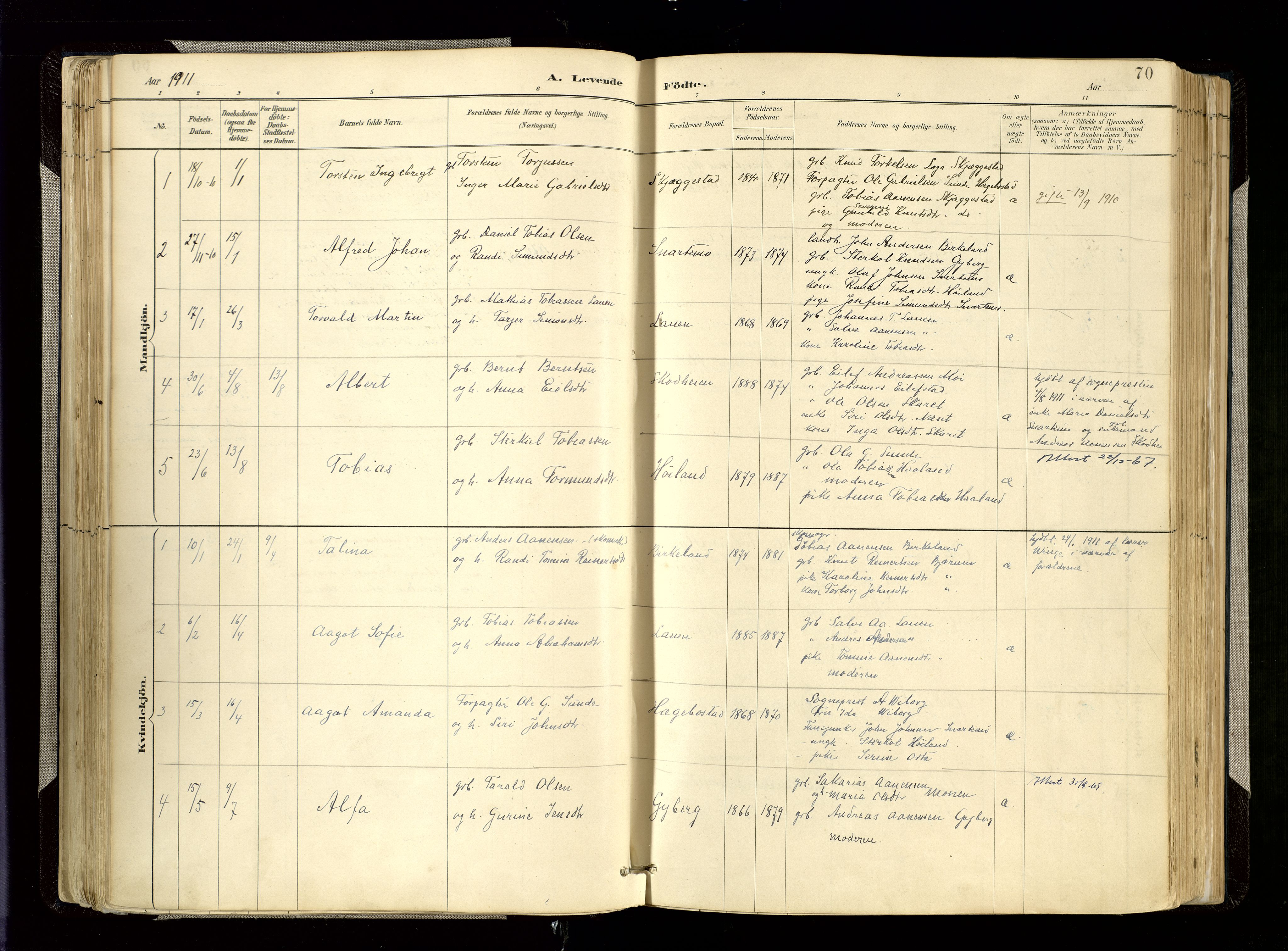 Hægebostad sokneprestkontor, AV/SAK-1111-0024/F/Fa/Faa/L0006: Parish register (official) no. A 6, 1887-1929, p. 70